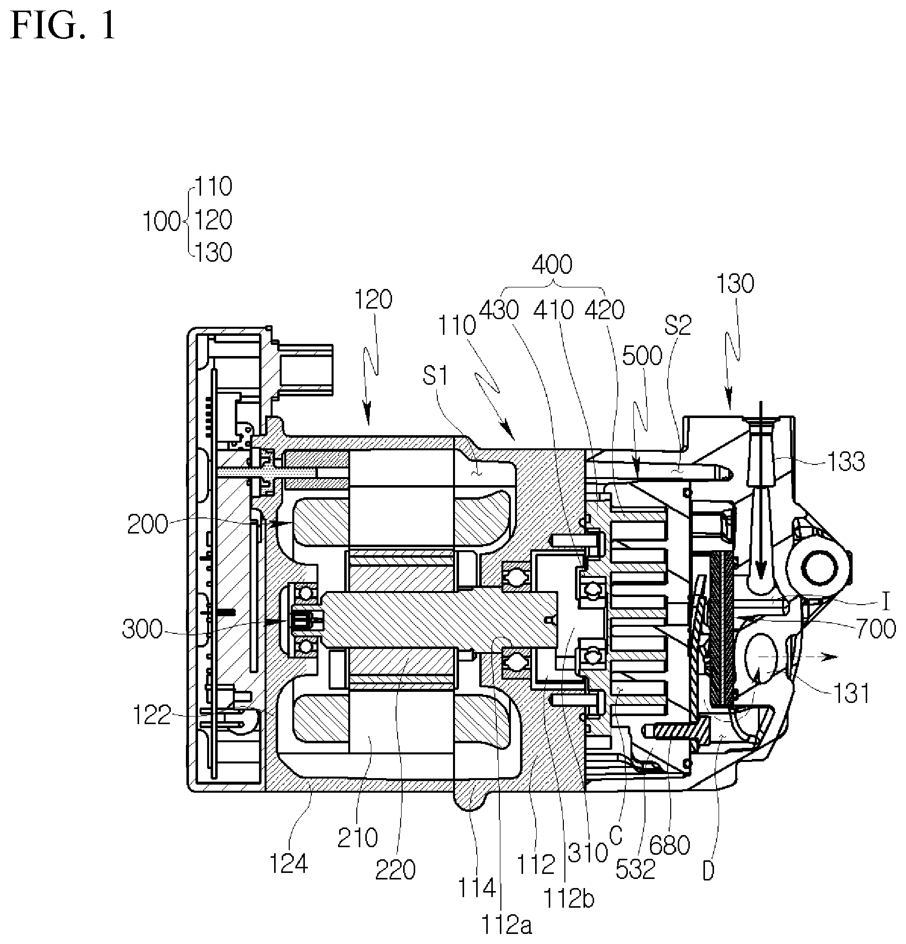 Patent US12460644 — Scroll compressor — Figure 1