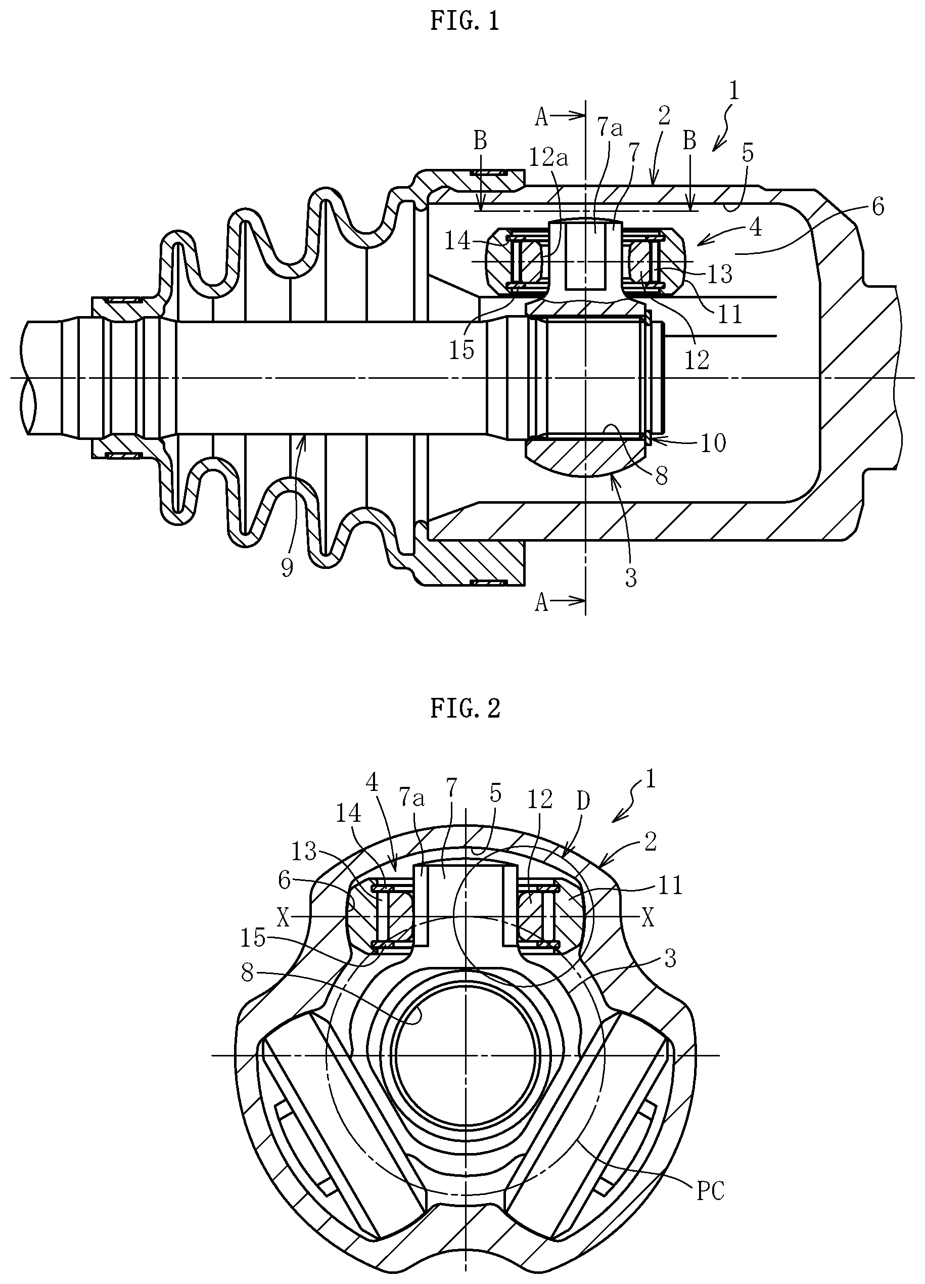 Patent US12460680 — Tripod type constant velocity universal joint — Figure 1