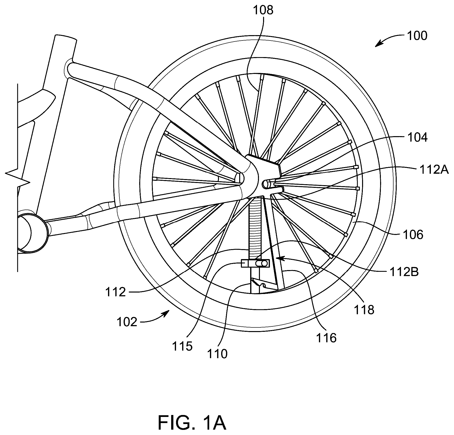 Patent US12460687 — Centrifugally-activated brake system for a wheeled device — Figure 1
