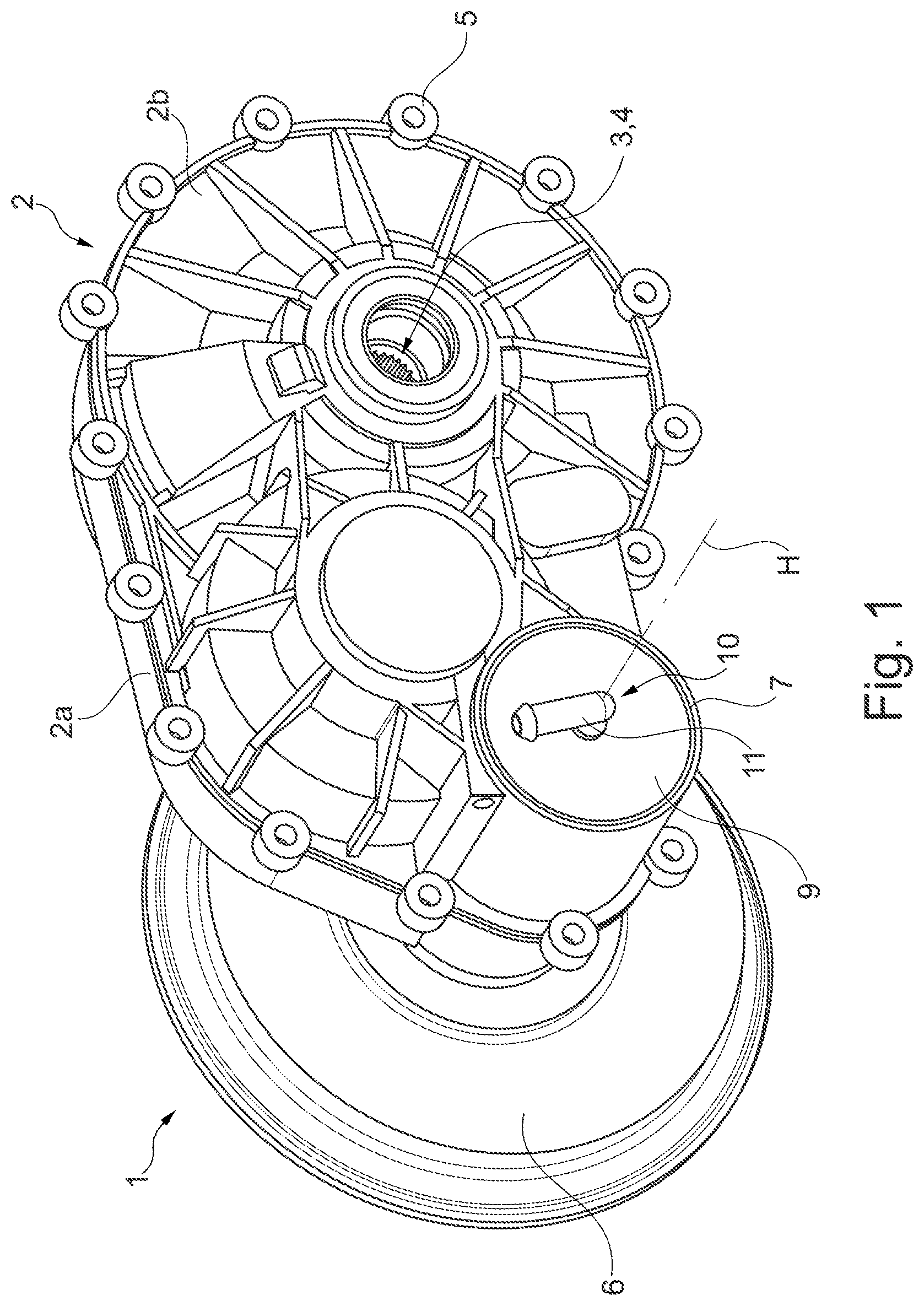 Patent US12460712 — Gearing unit for a drive assembly and method for mounting the gearing unit — Figure 1
