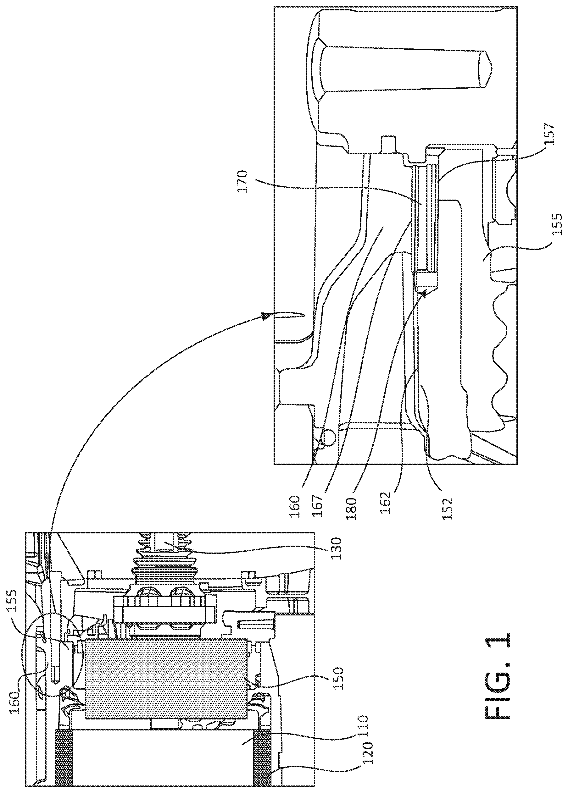 Patent US12460713 — Variable stiffness device to absorb backlash in splined components — Figure 1
