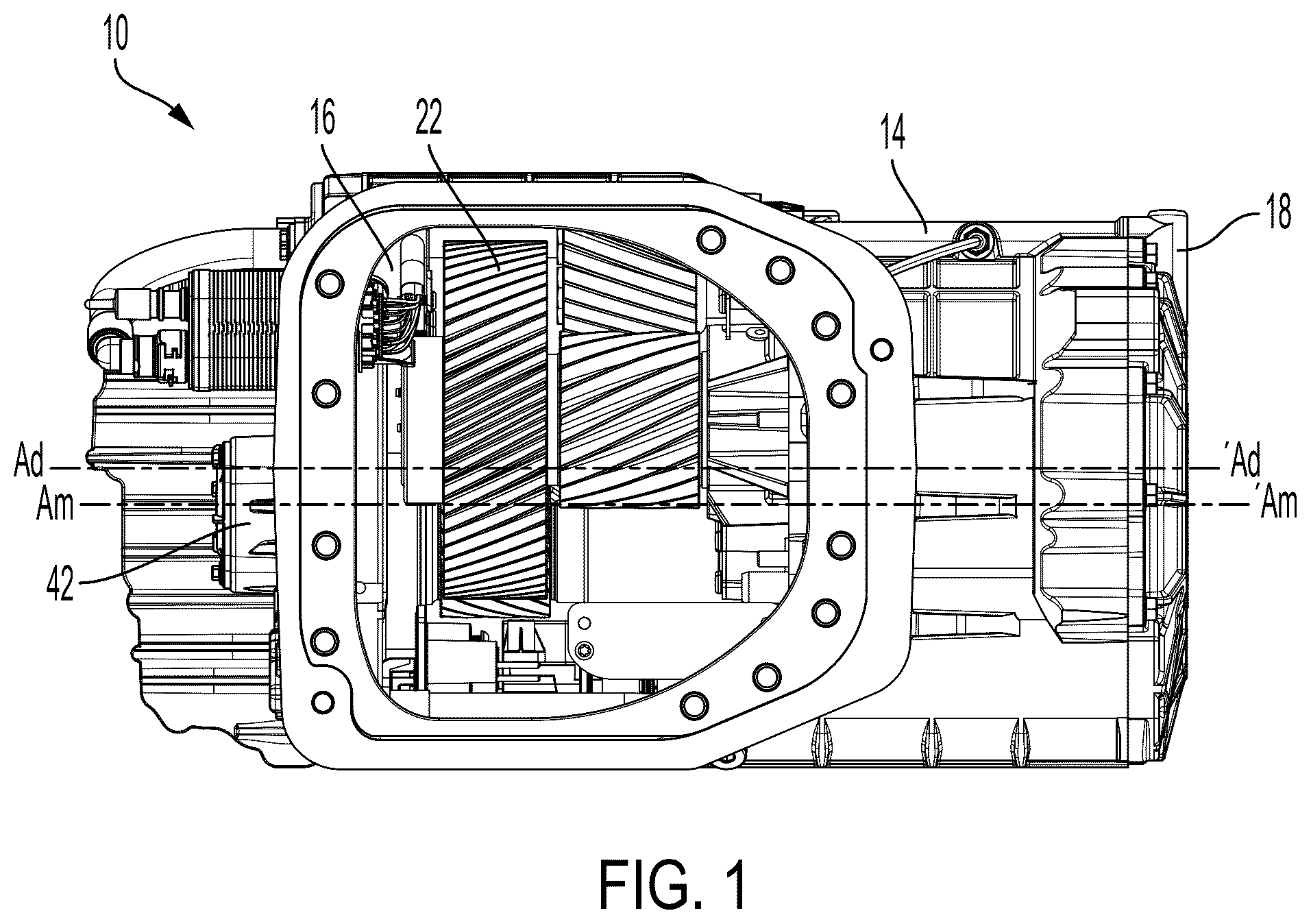 Patent US12460716 — Force lubricated differential for electric vehicle — Figure 1