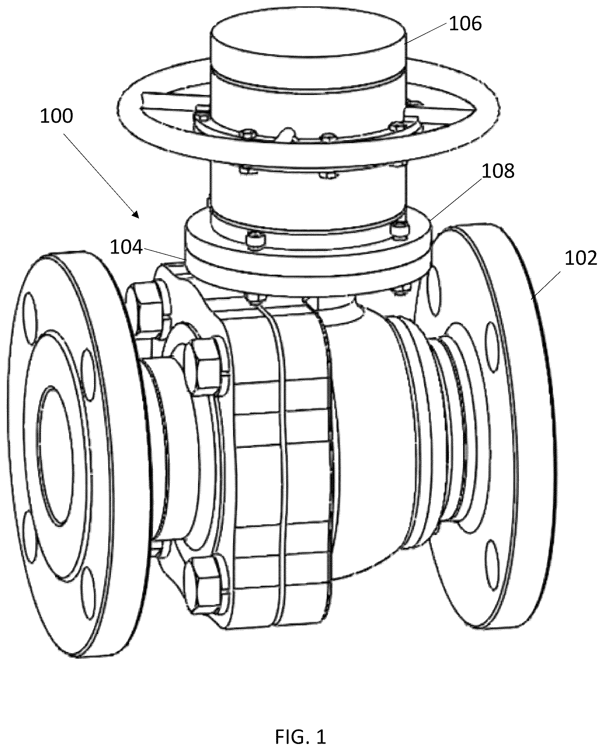 Patent US12460738 — Magnetically actuated pipe valve with torque-limiting clutch and position indication — Figure 1