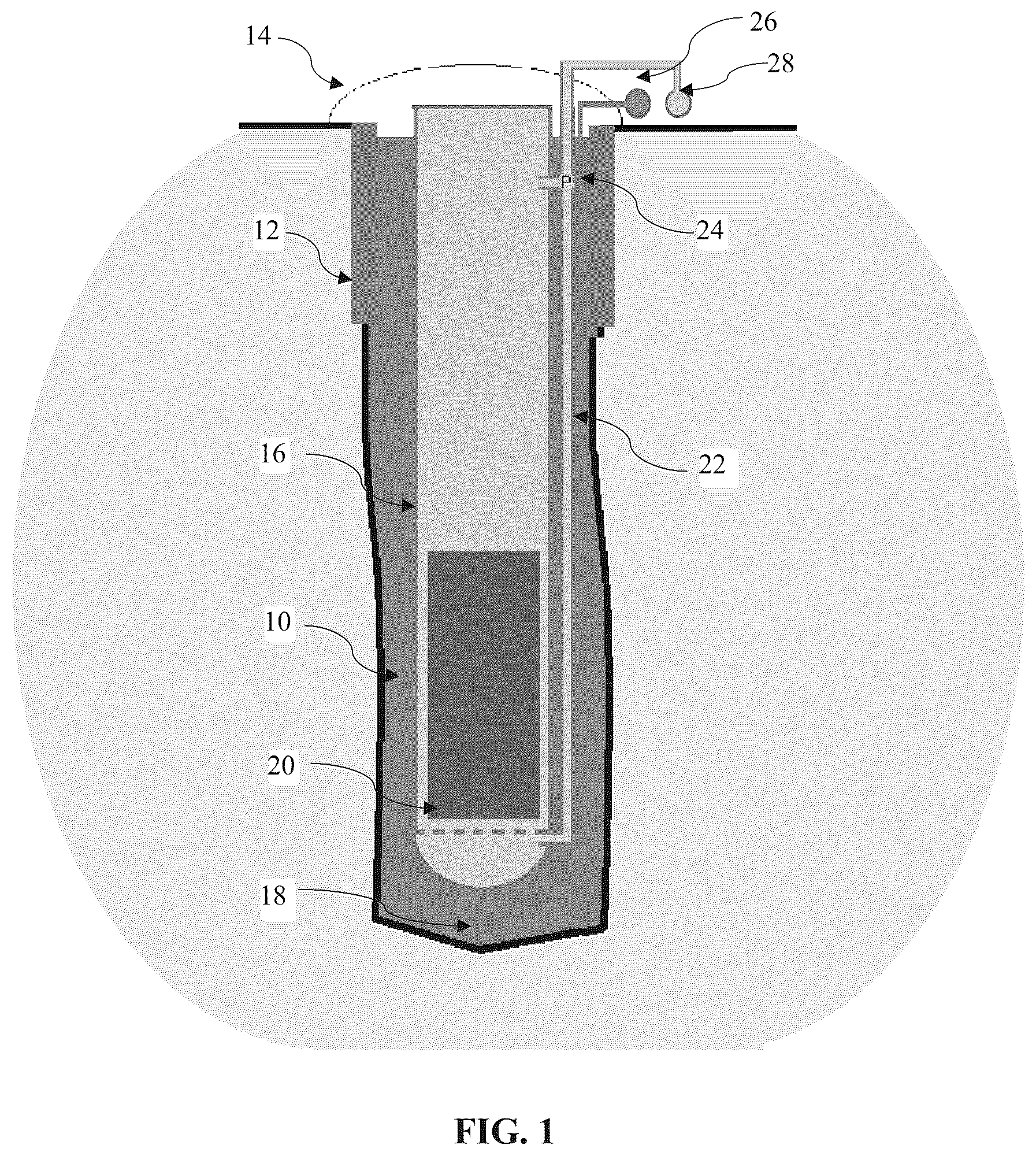 Patent US12460771 — Electric energy storage in the form of underground gravity and buoyant energy — Figure 1