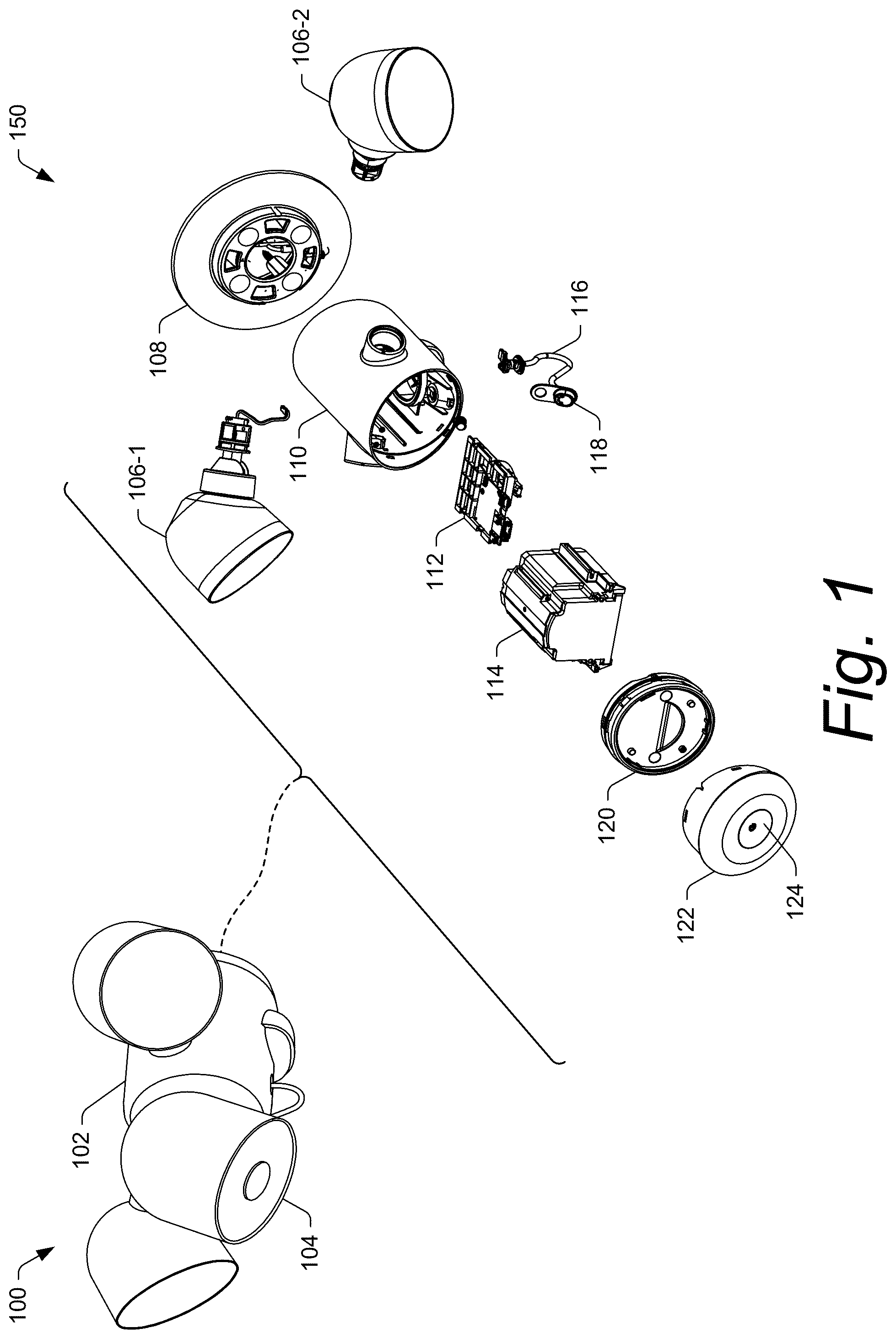 Patent US12460808 — Modular floodlight system with supplemental motion detection — Figure 1