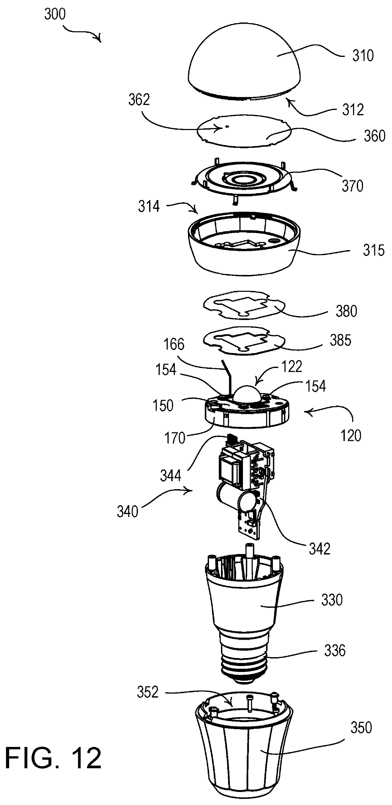 Patent US12460809 Figure 13 – Lighting device with inner and outer heat sinks having different thermal conductivities