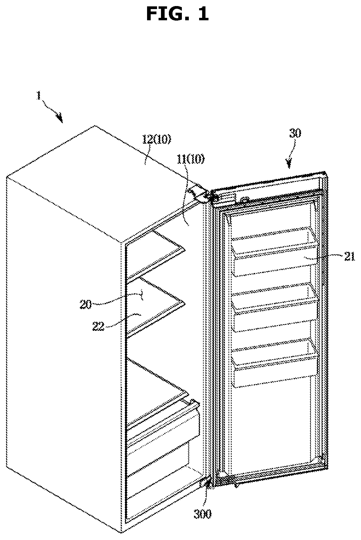 Patent US12460856 — Refrigerator — Figure 1