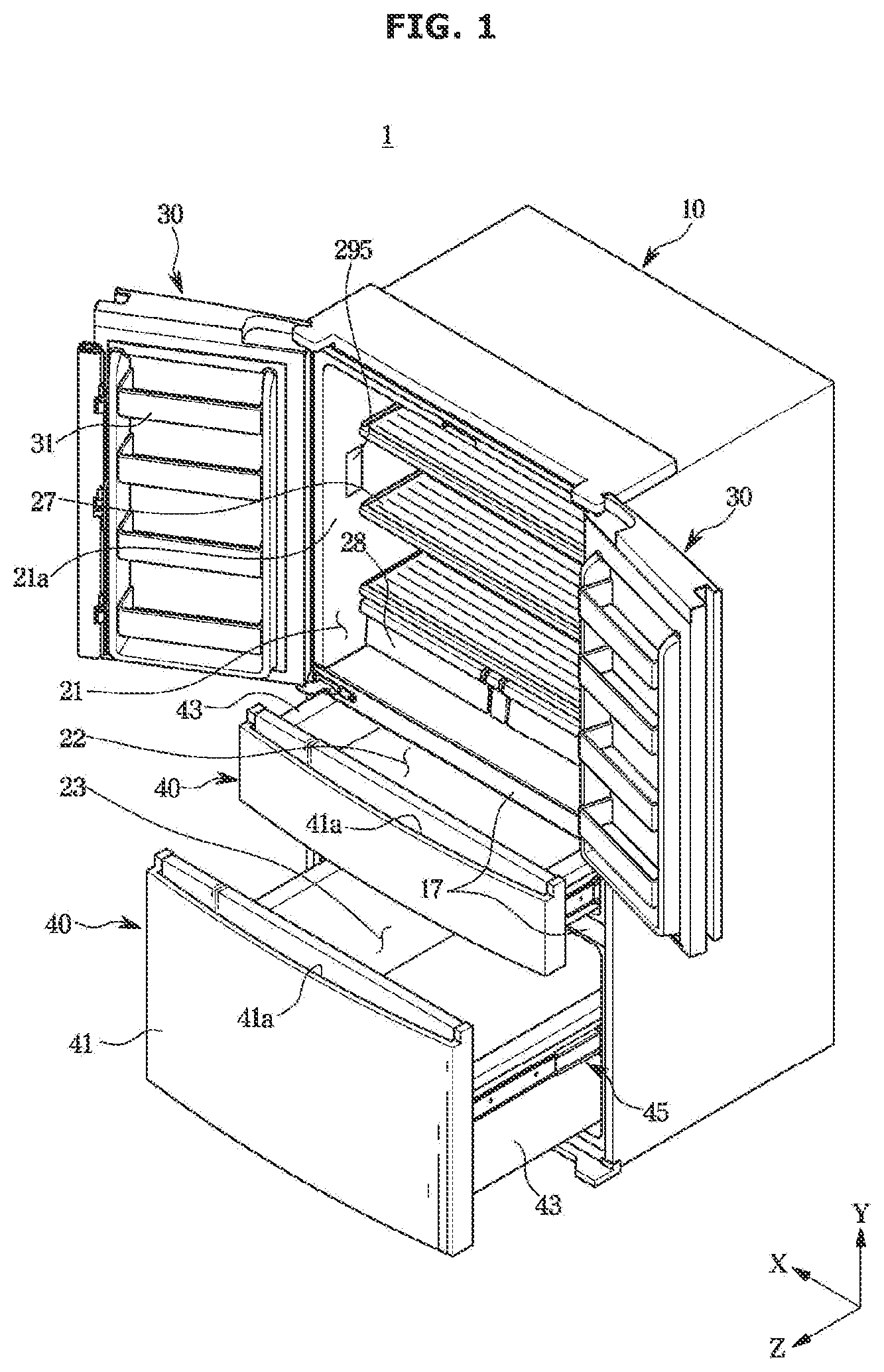 Patent US12460859 Figure 1 – Refrigerator