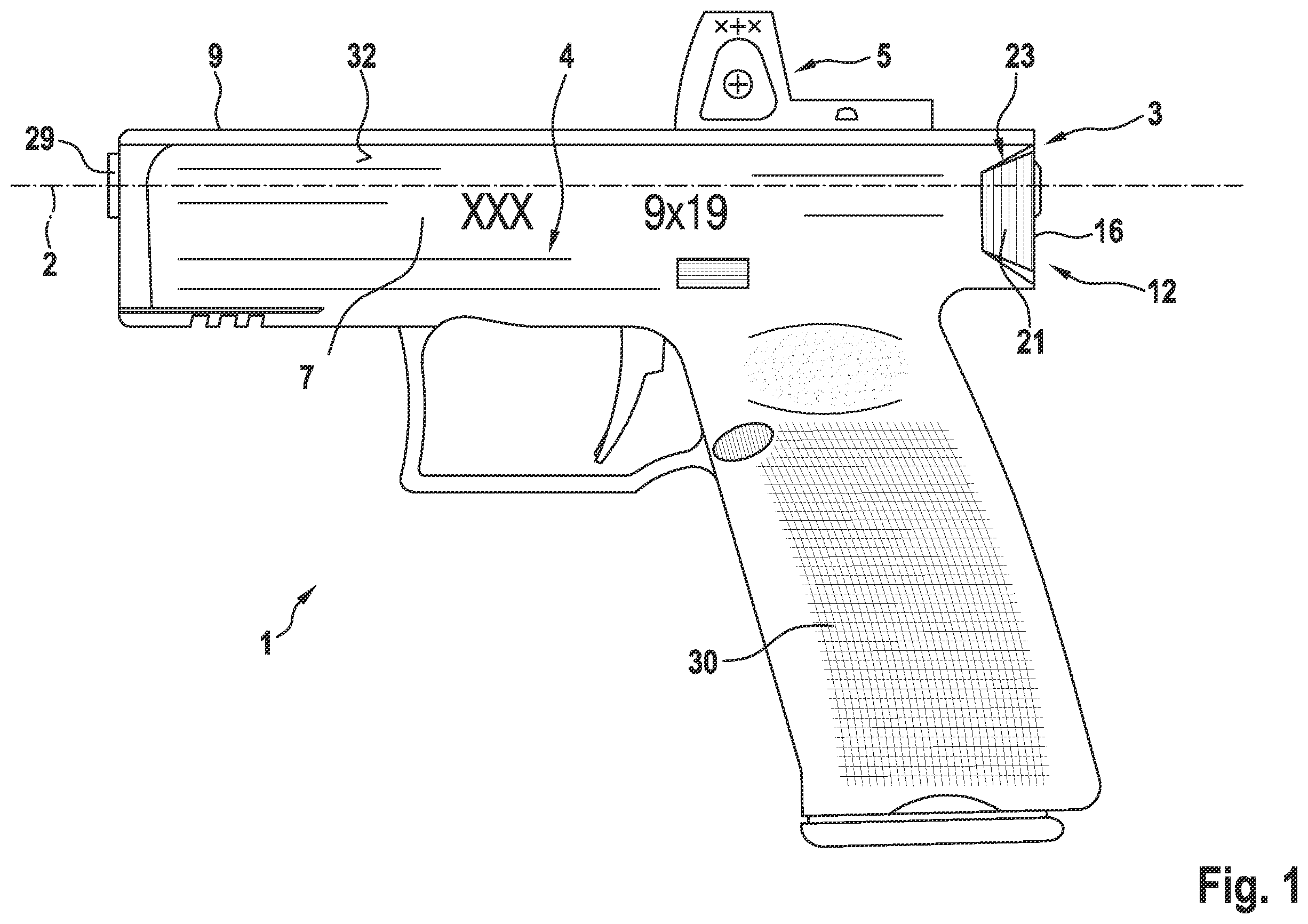 Patent US12460883 — Self-loading pistol — Figure 1