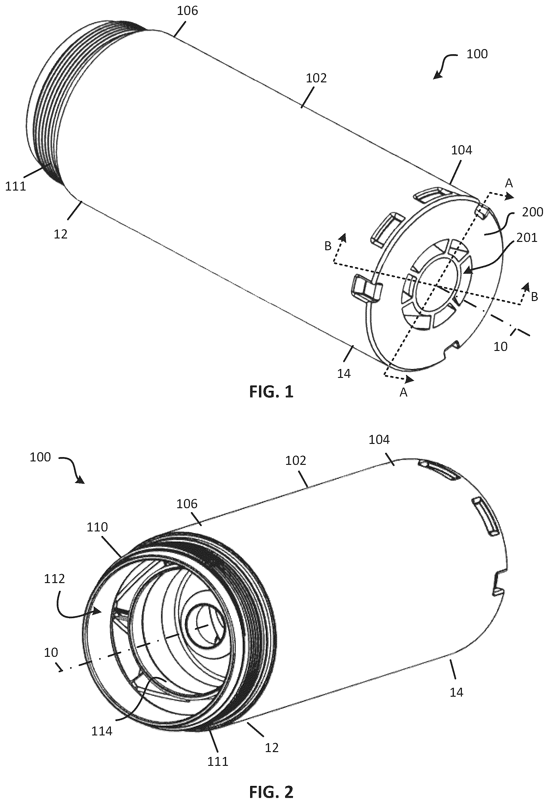 Patent US12460888 — Suppressor with gas cross flow and reduced back pressure — Figure 1