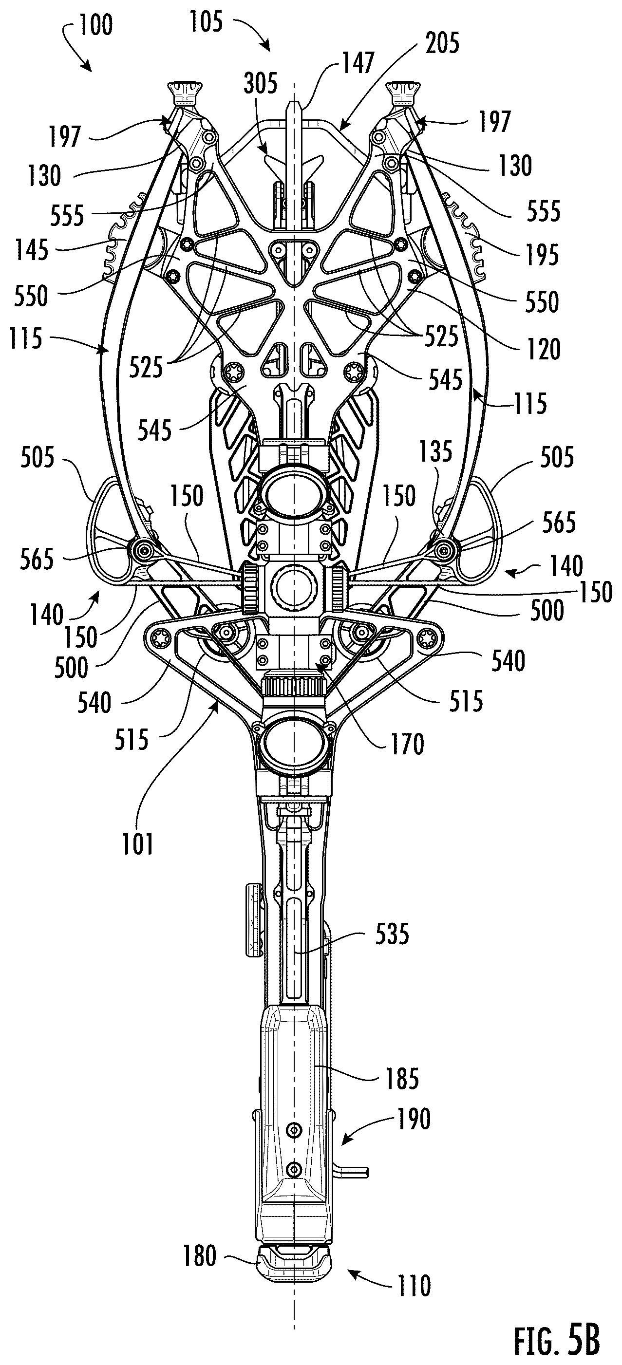 Patent US12460893 Figure 8 – Crossbow with draw string coupled to fixed location
