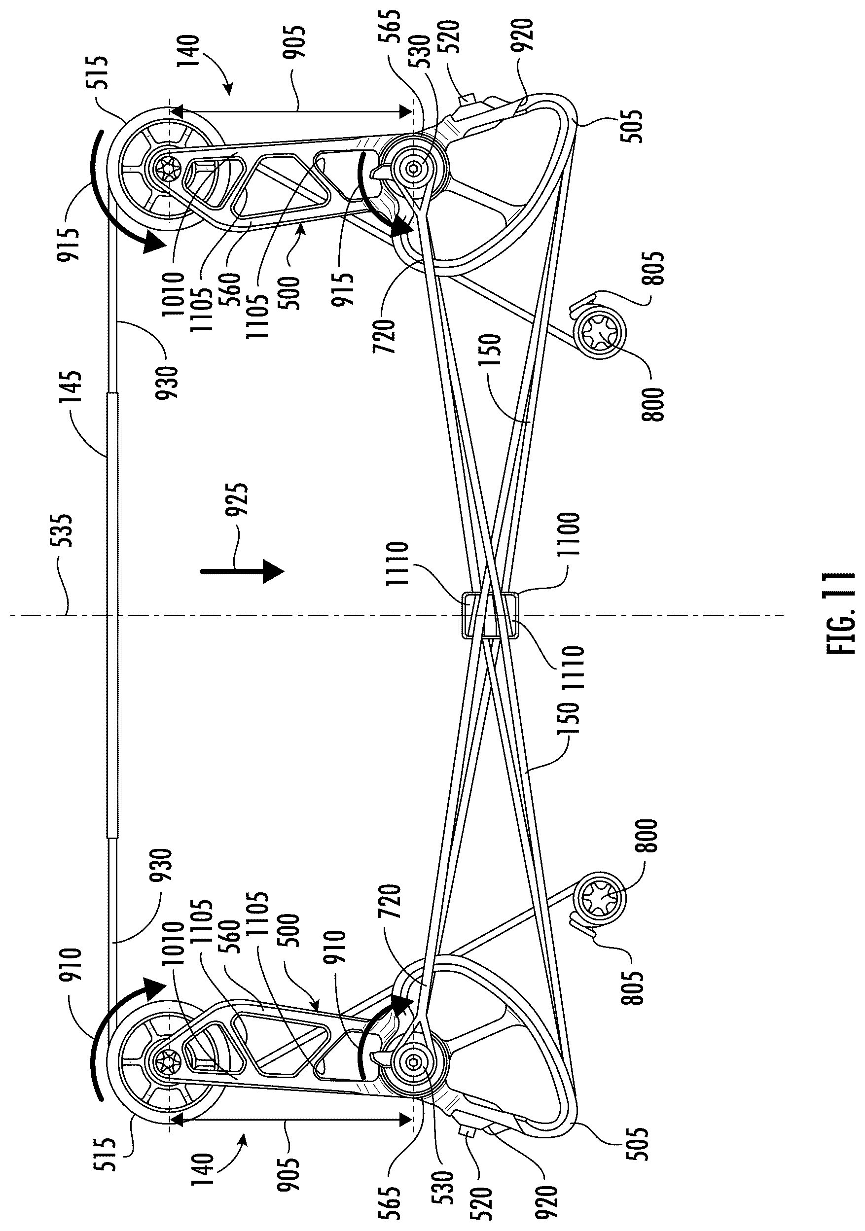 Patent US12460893 Figure 15 – Crossbow with draw string coupled to fixed location