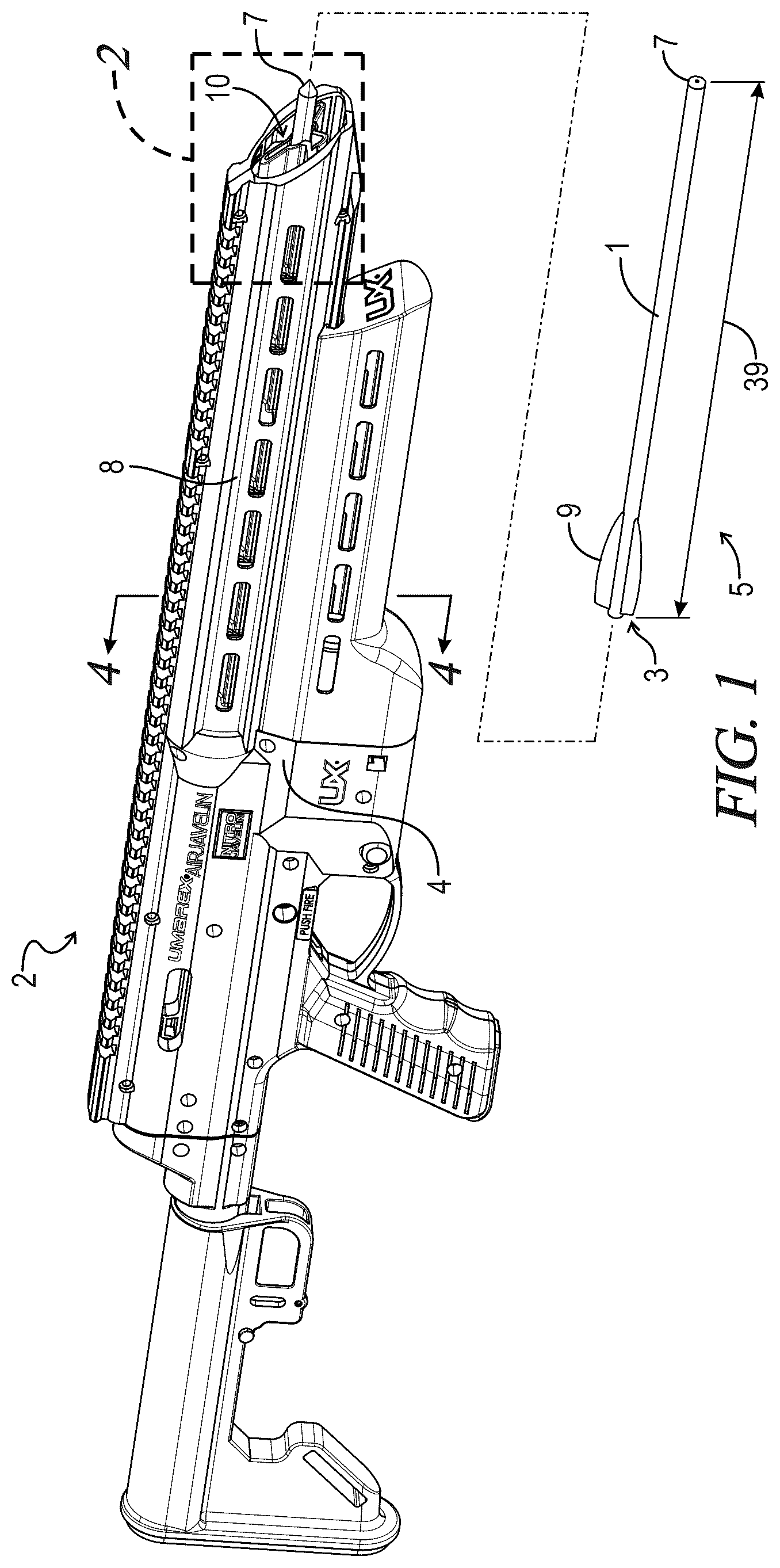 Patent US12460900 — Arrow stabilizer for archery airguns — Figure 1
