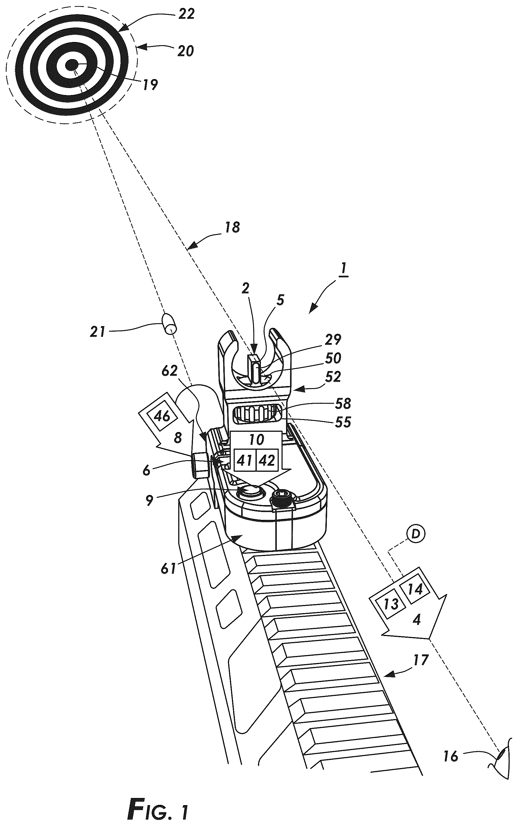 Patent US12460903 — Gunsight illumination system — Figure 1