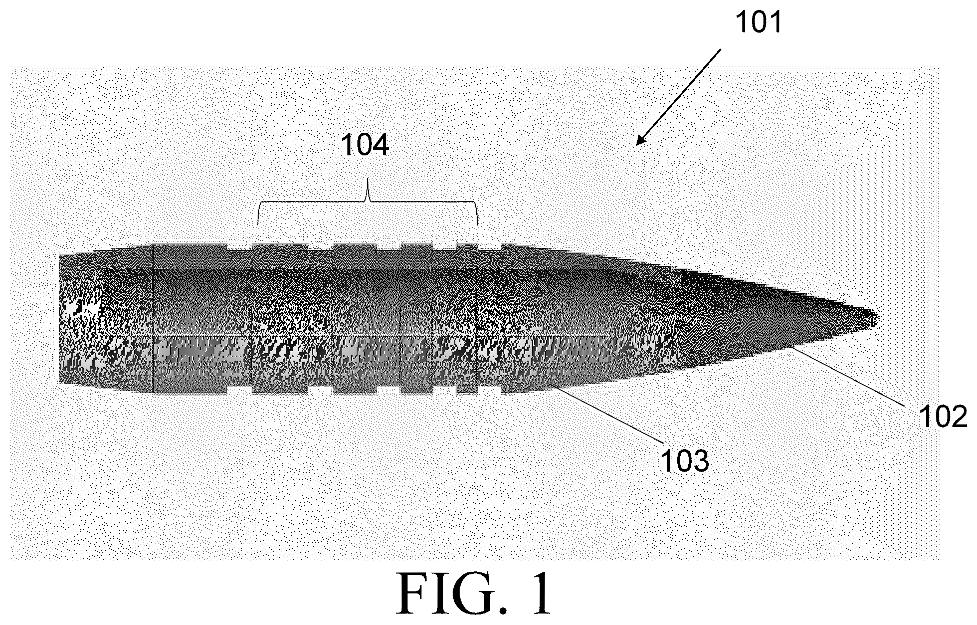 Patent US12460909 — Polymer jacked solid core projectile — Figure 1