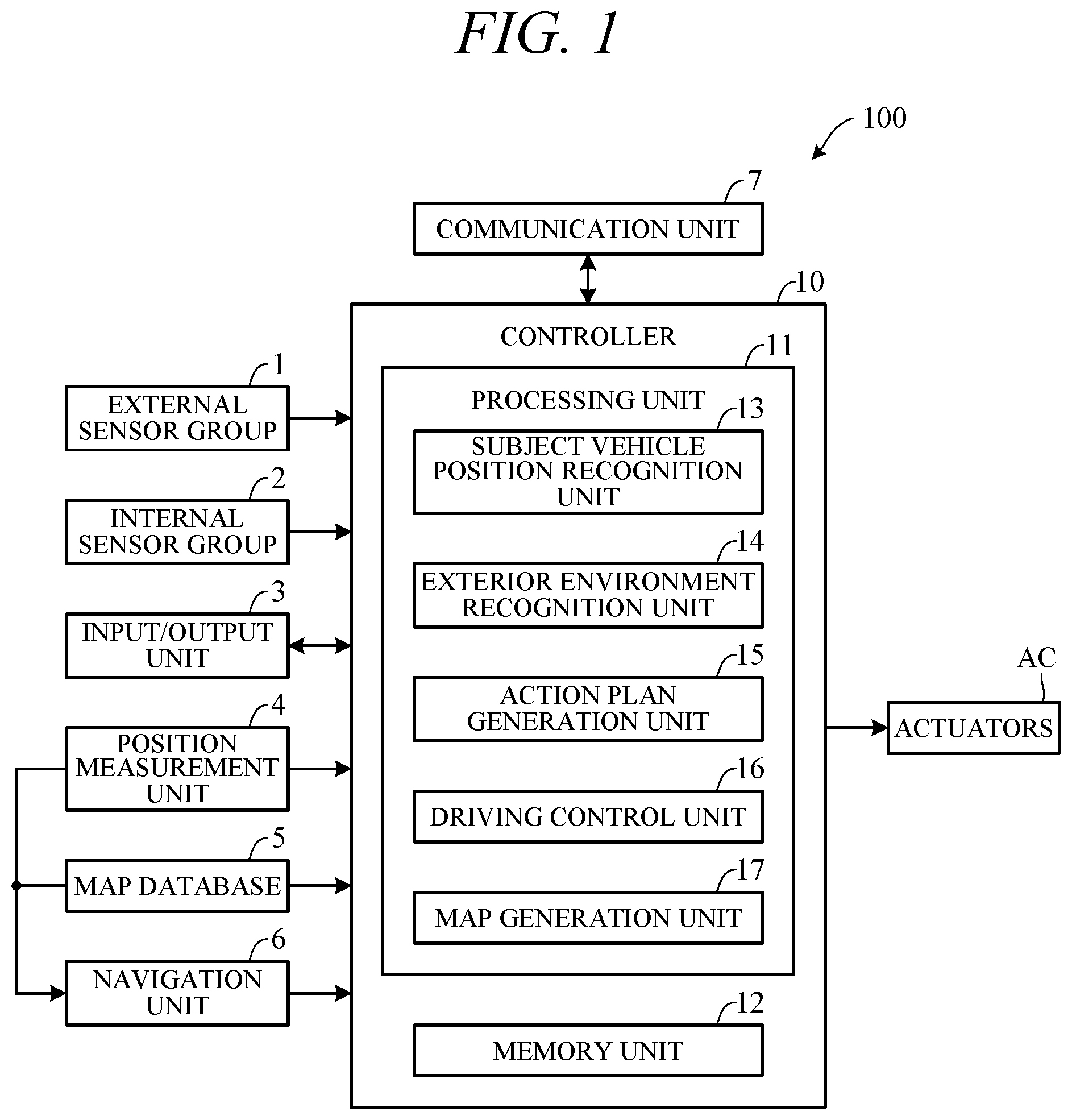 Patent US12460941 — Map generation apparatus — Figure 1