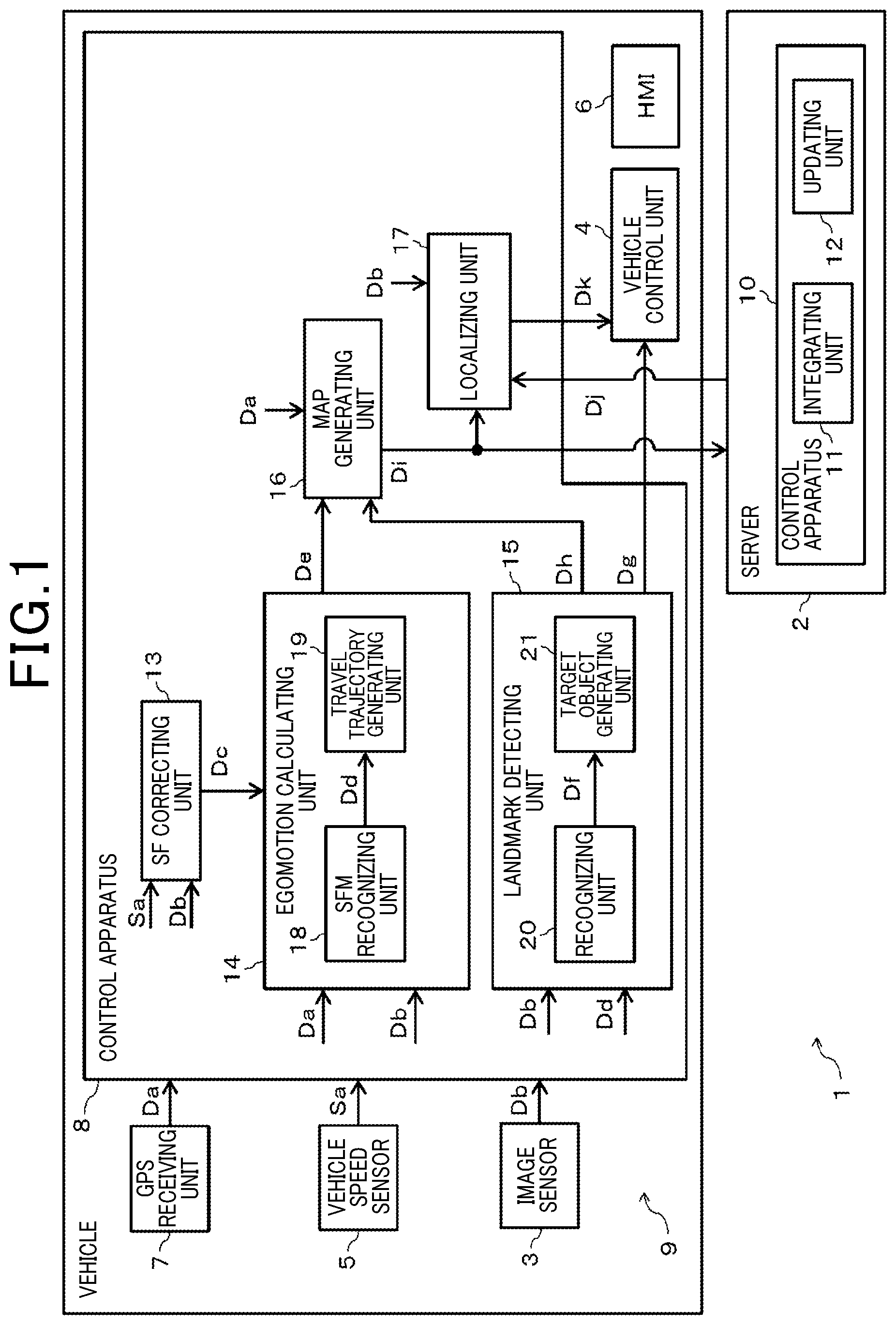 Patent US12460942 — Map system, map generating program, storage medium, on-vehicle apparatus, and server — Figure 1