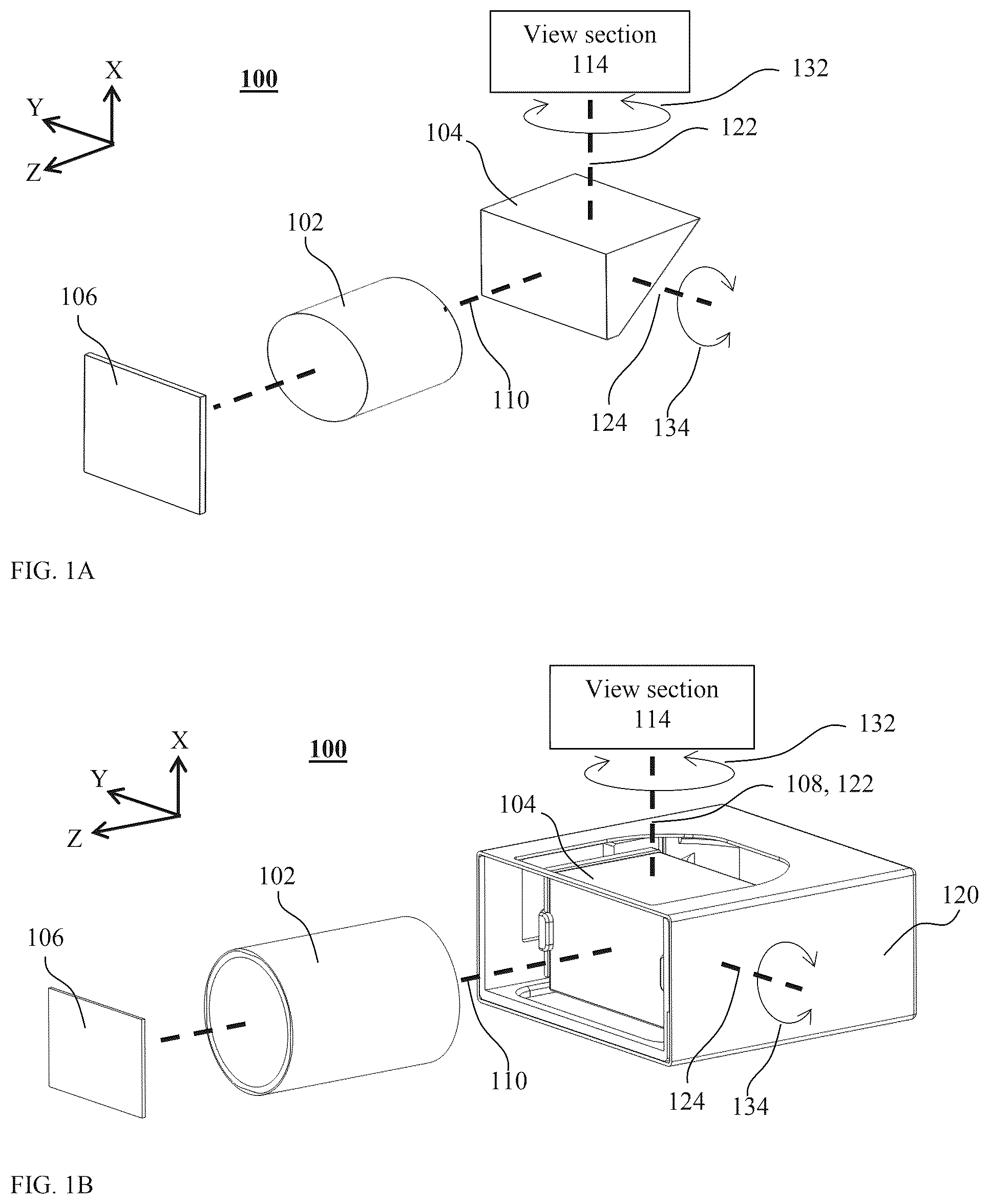 Patent US12460946 — Optical-path folding-element with an extended two degree of freedom rotation range — Figure 1