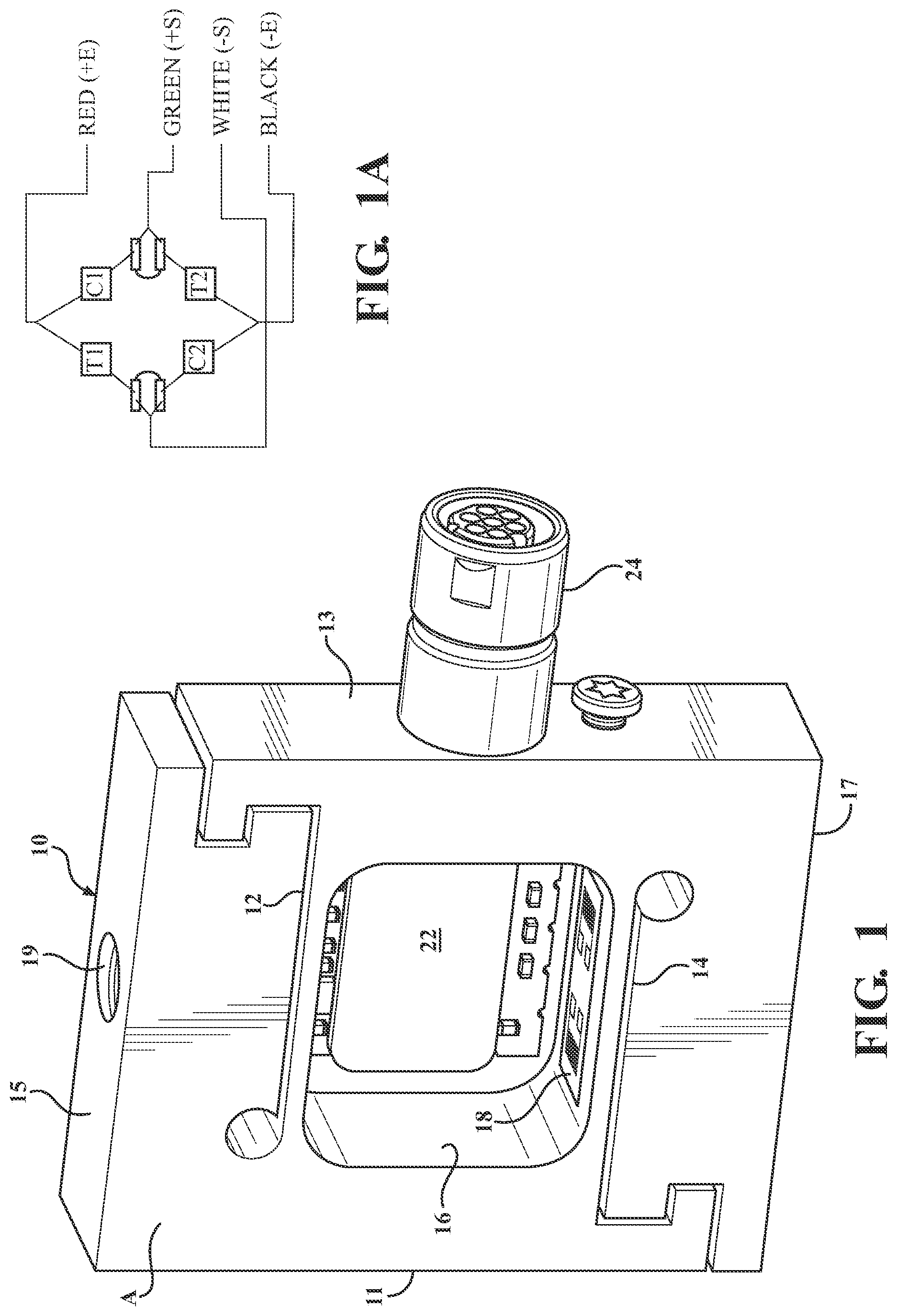 Patent US12460978 — Force transducer with printed circuit board — Figure 1