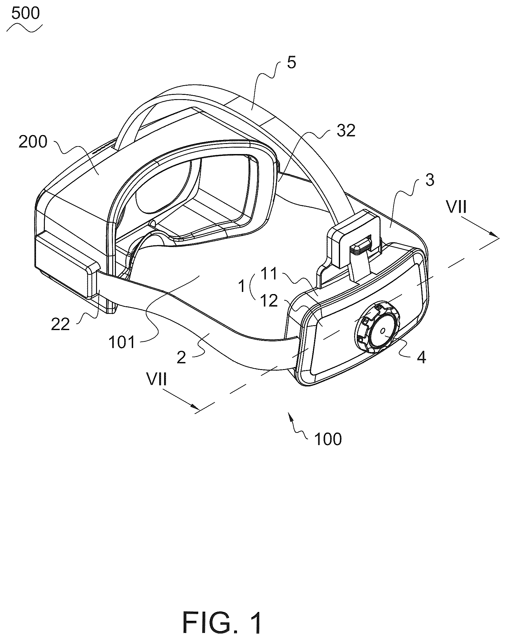 Patent US12468160 Figure 1 – Head-mounted display device and headband adjusting module thereof