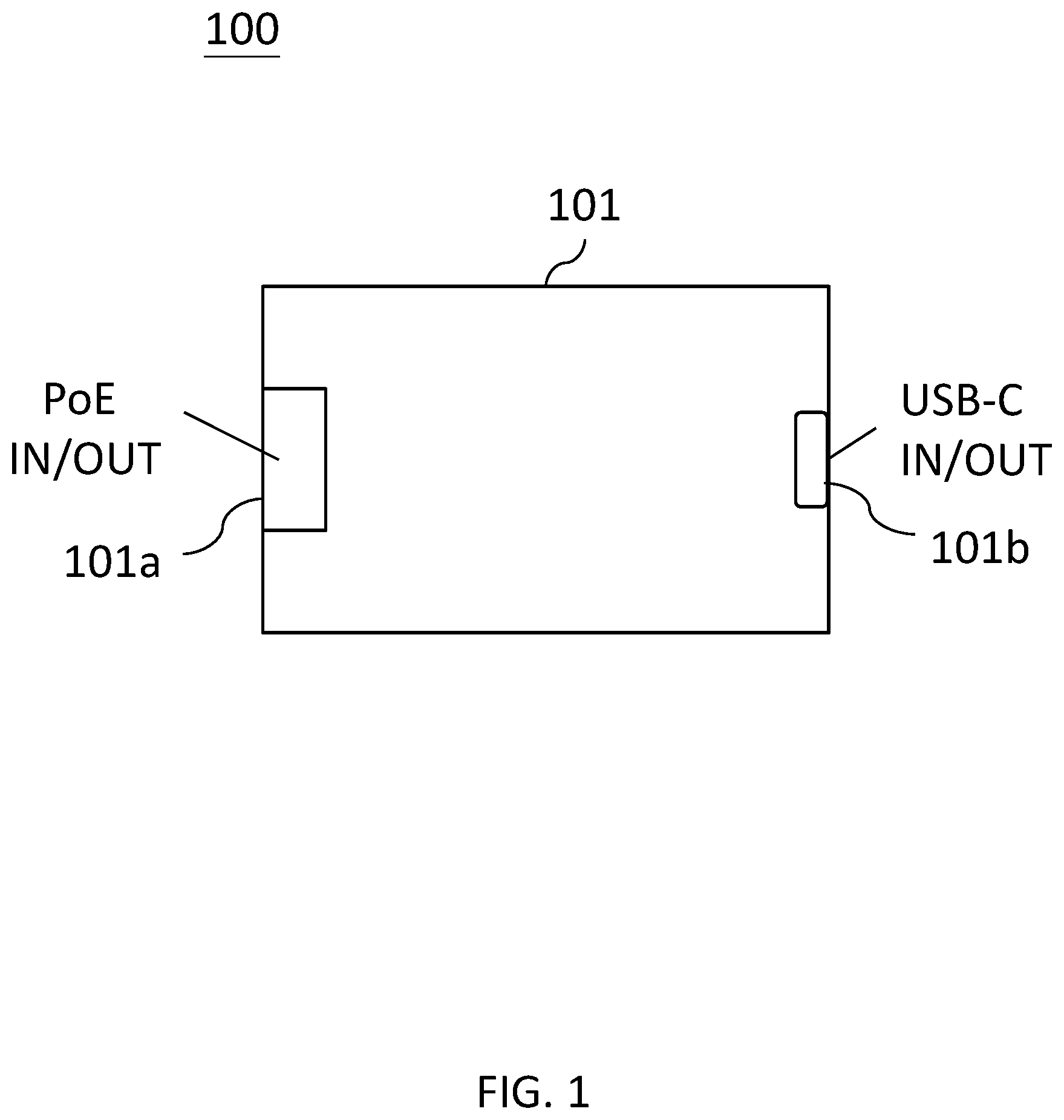 Patent US12468363 Figure 1 – Bidirectional power over ethernet to USB-C converter for power and data