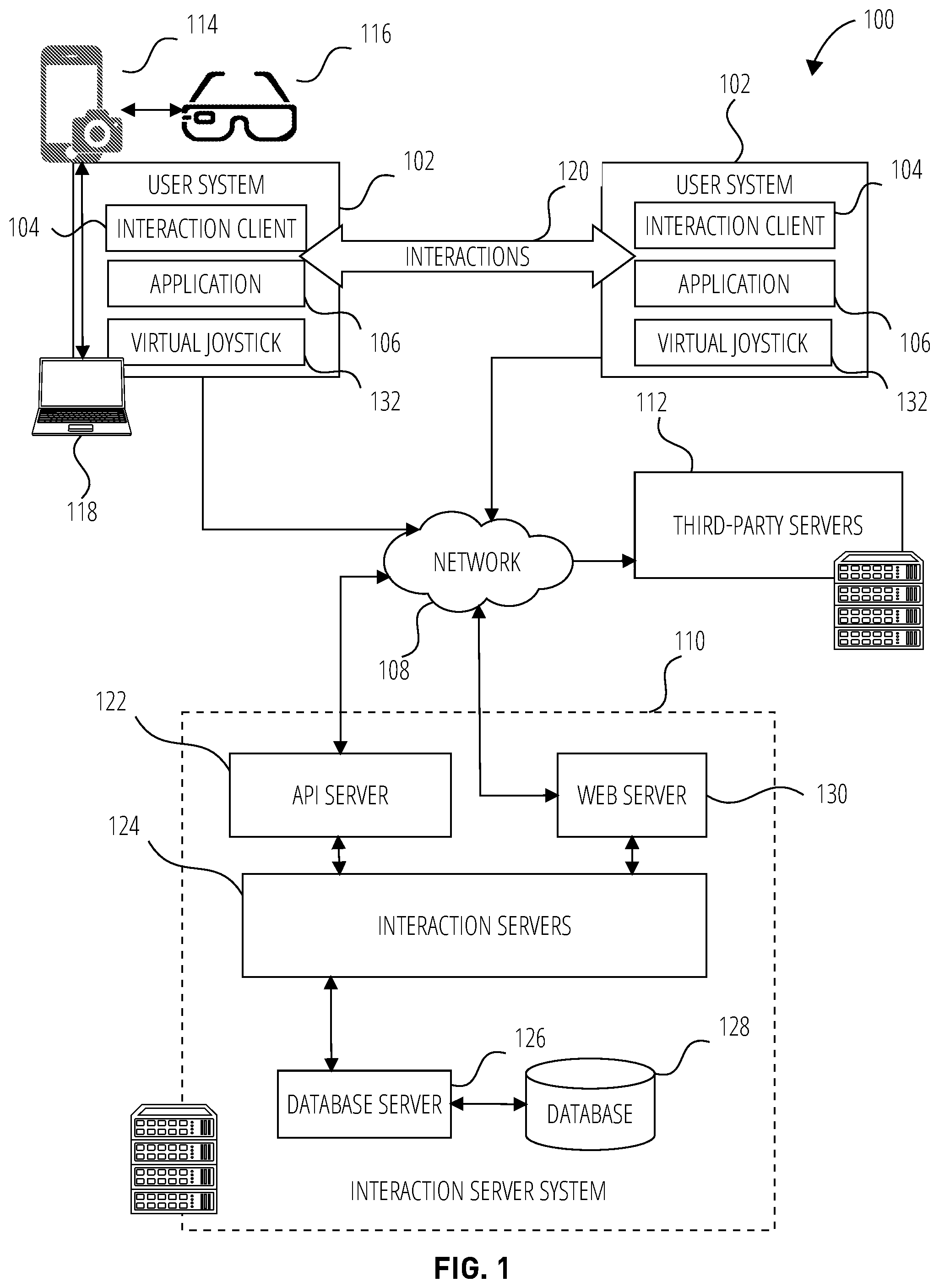 Patent US12468396 — Virtual manipulation of augmented and virtual reality objects — Figure 1