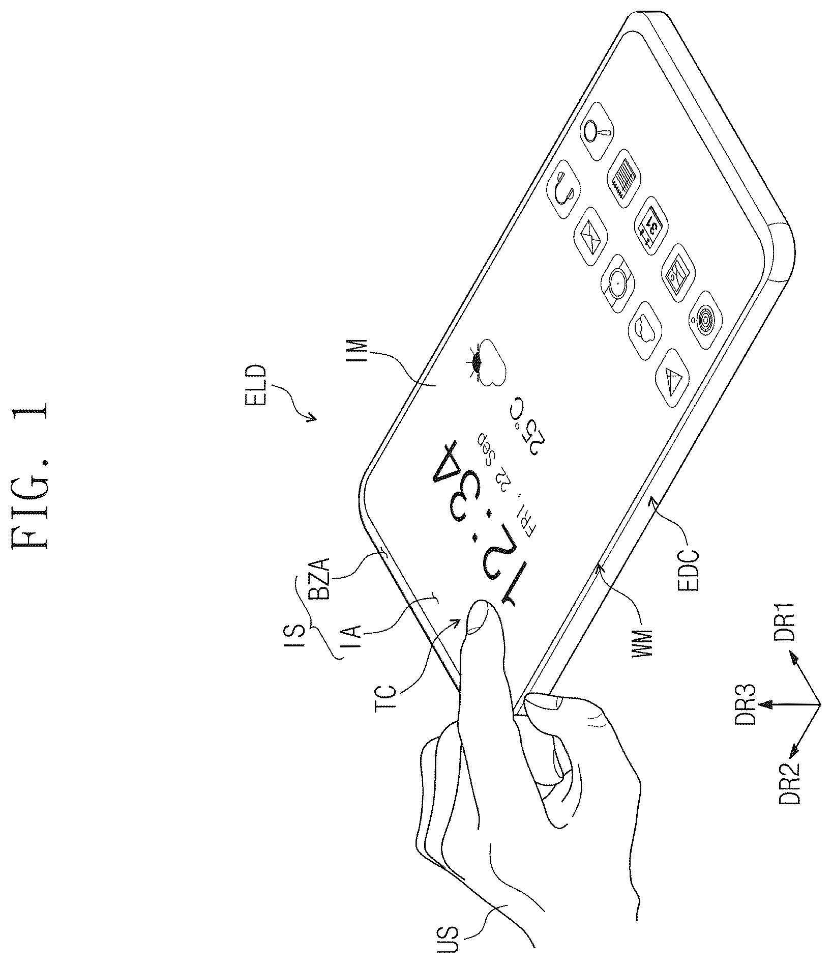 Patent US12468428 — Display device and method for manufacturing the same — Figure 1