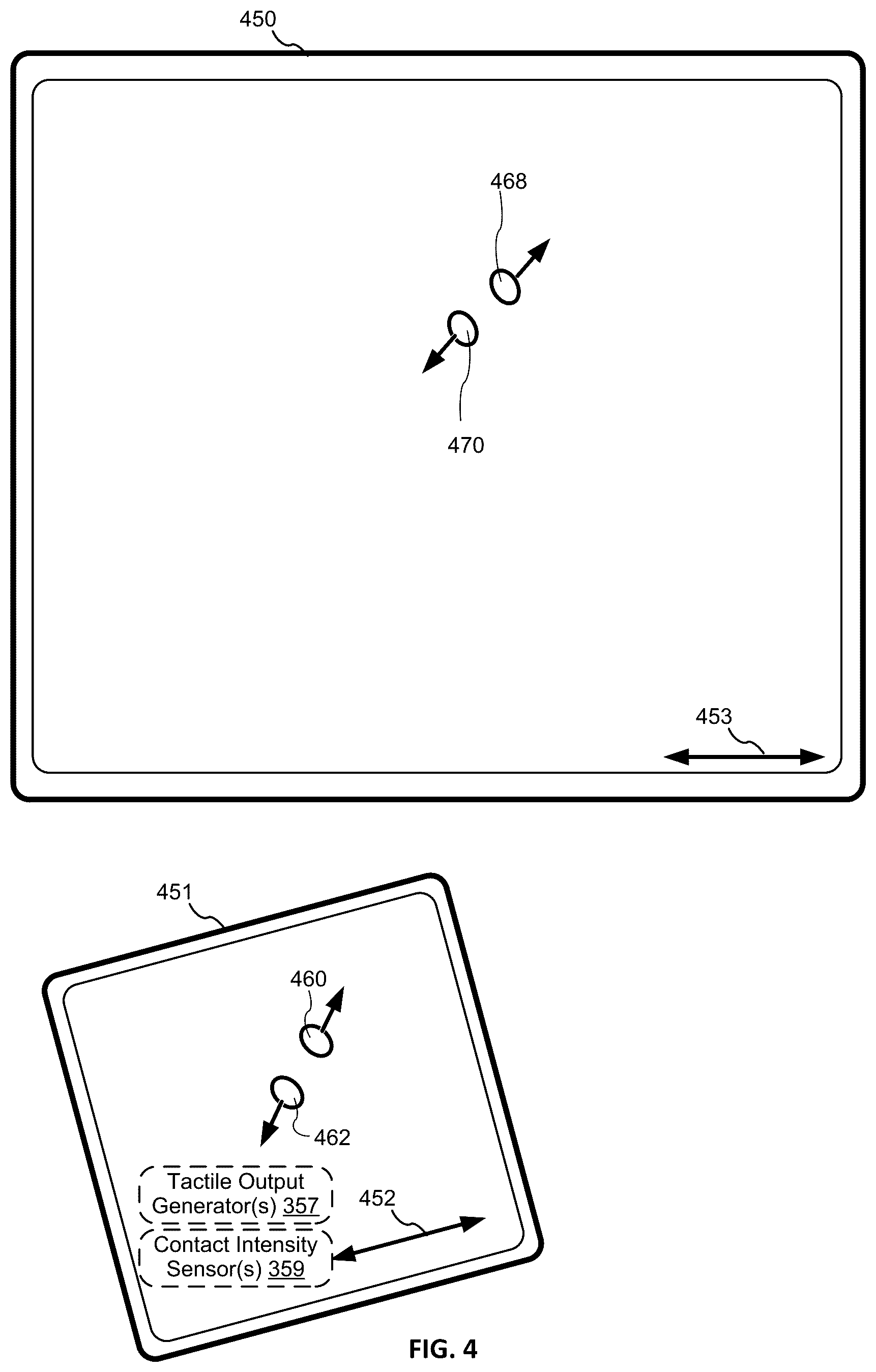 Patent US12468436 Figure 5 – Input device and user interface interactions