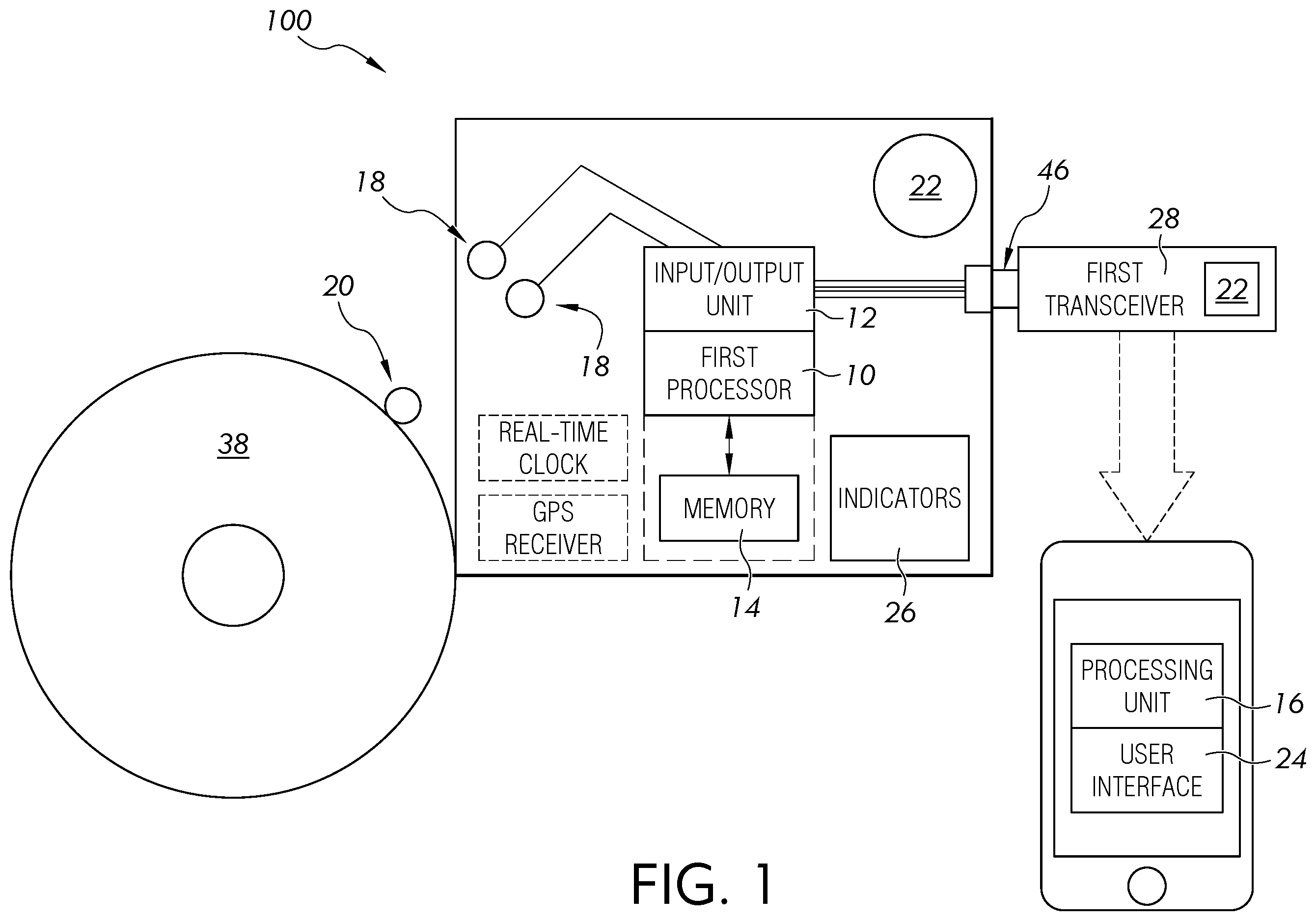 Patent US12468907 — Modular material tracking system and method — Figure 1