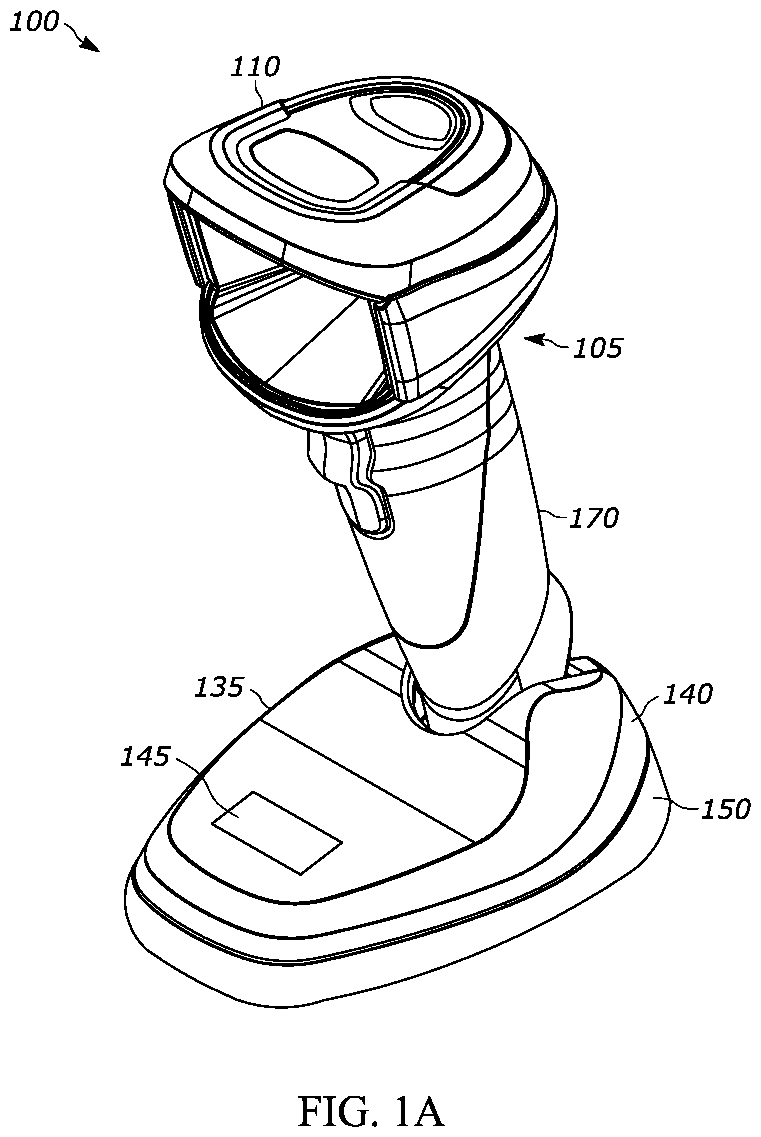 Patent US12468909 — Use of distance measurement to aid in vision applications in handheld scanner devices — Figure 1