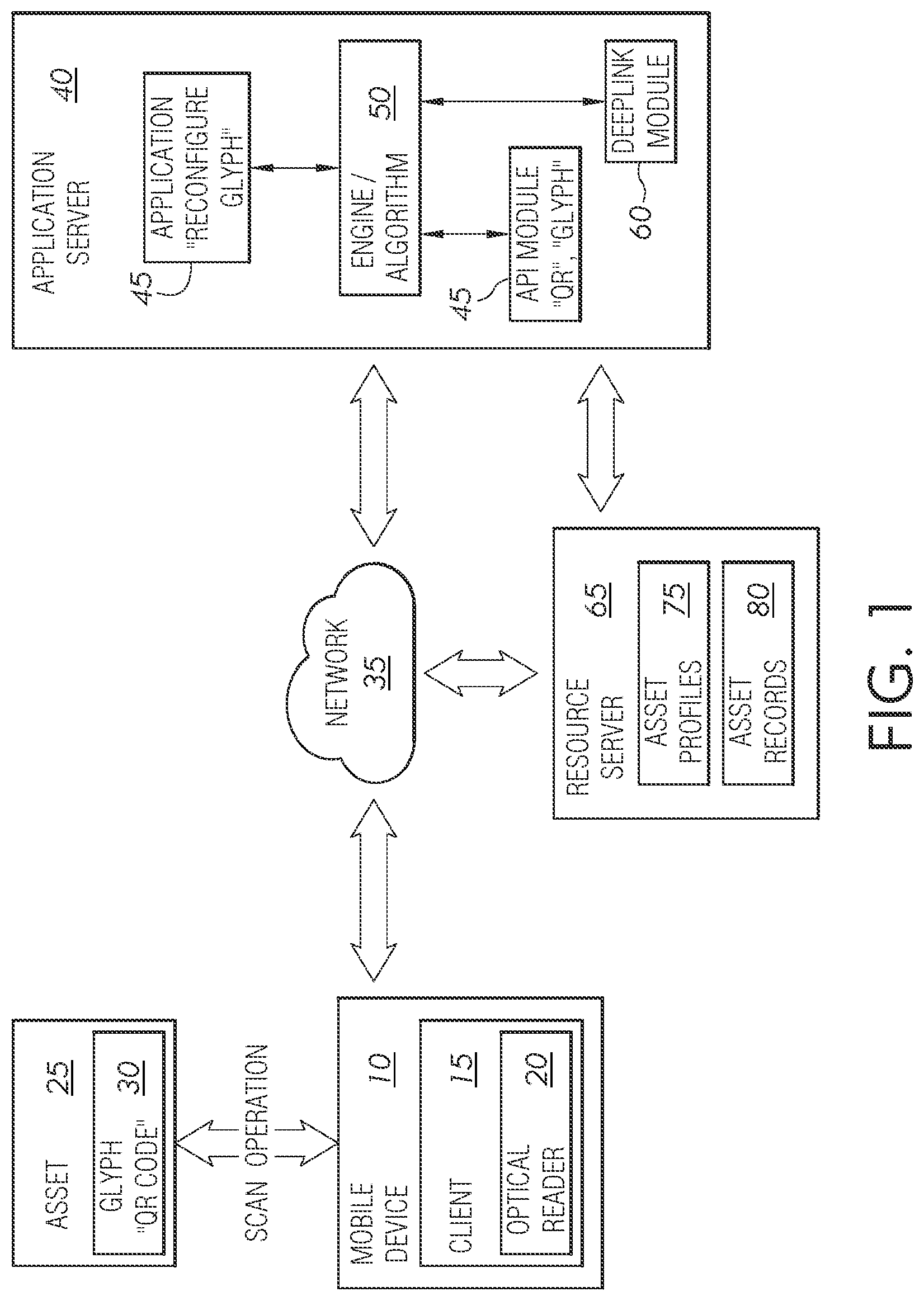 Patent US12468913 — Dynamically reconfiguring a glyph for redirecting a user to updated content — Figure 1