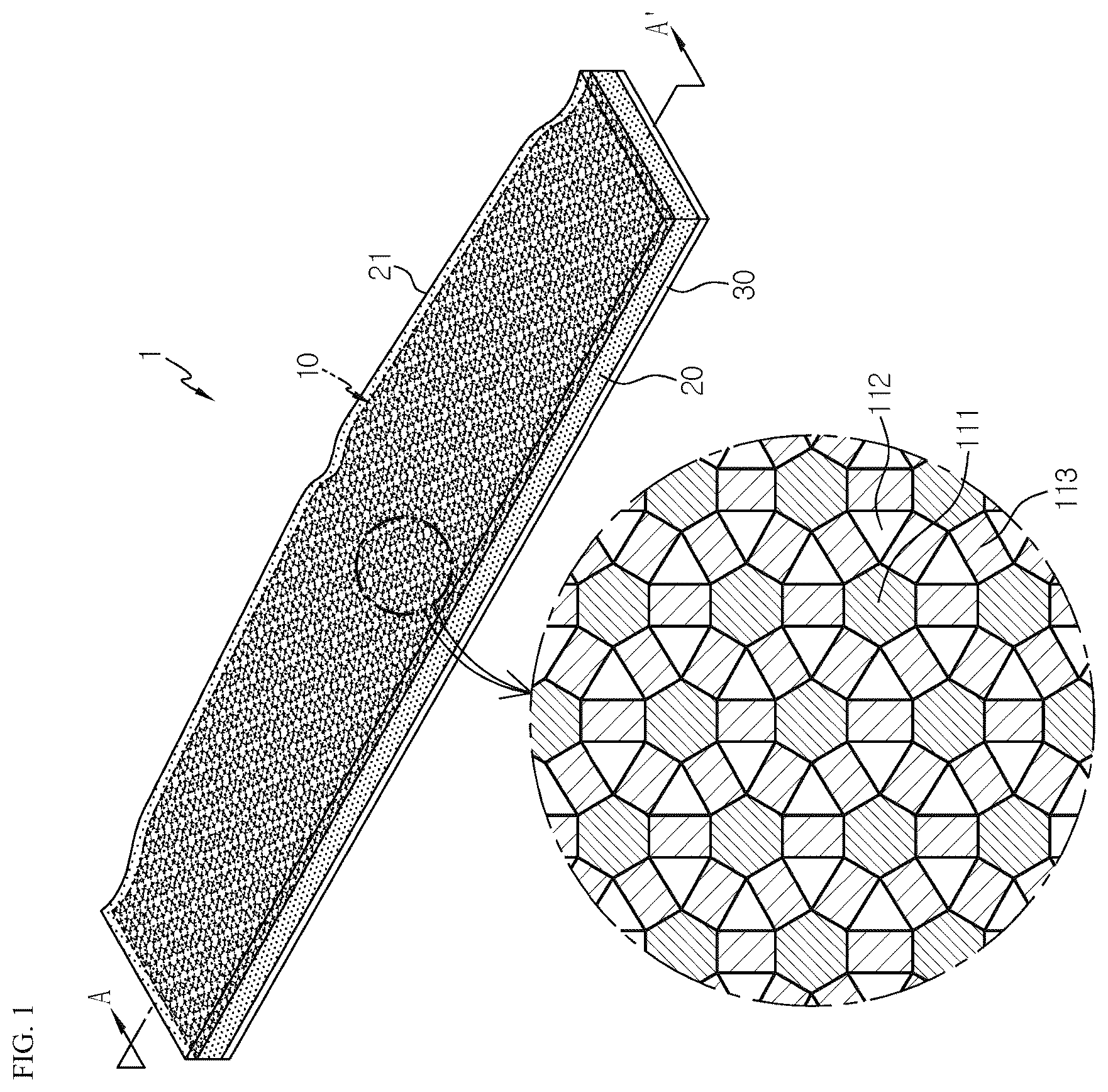 Patent US12472048 Figure 1 – Adhesive patch to oral cavity having improved stability and usability