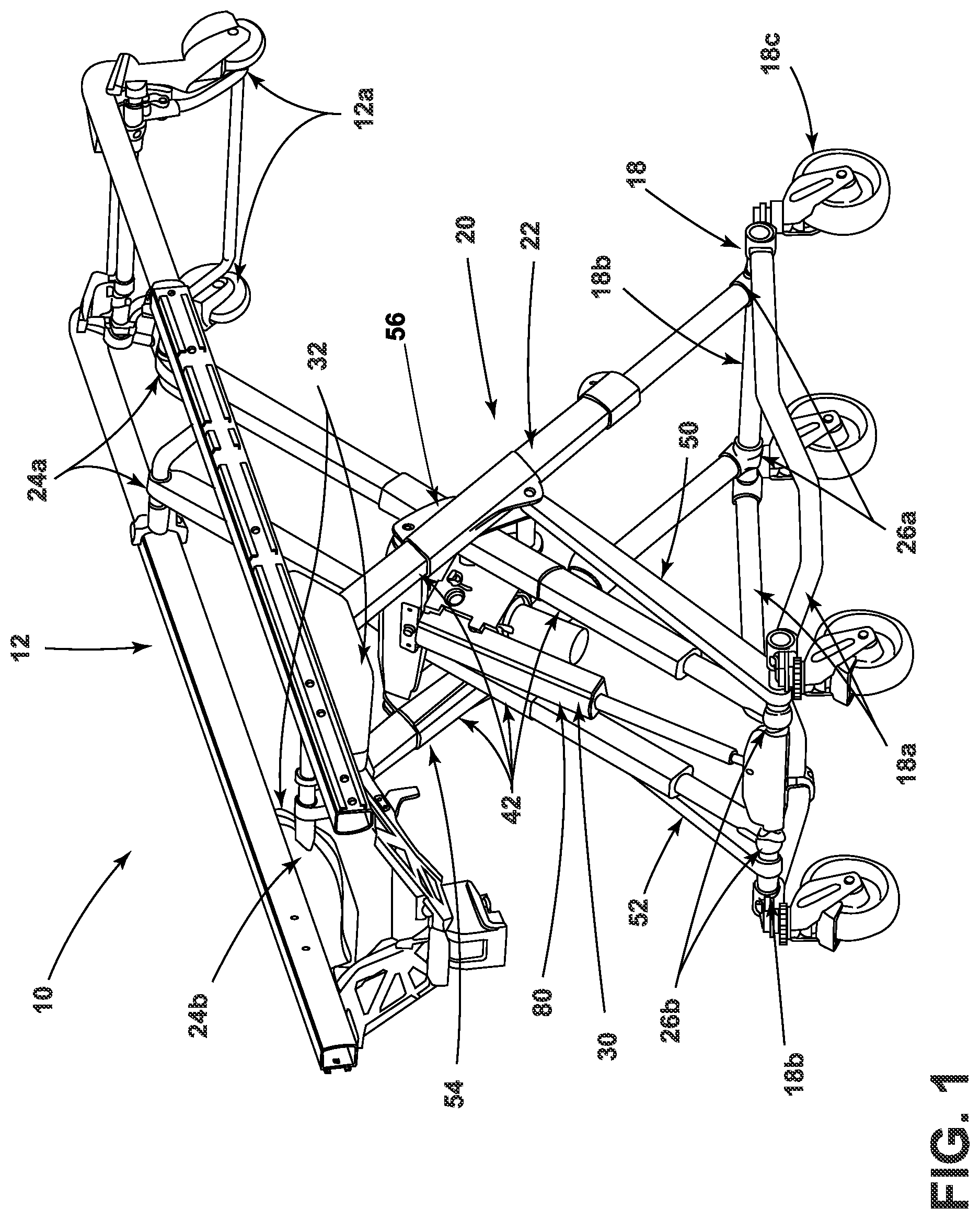Patent US12472112 — Patient handling apparatus with hydraulic control system — Figure 1