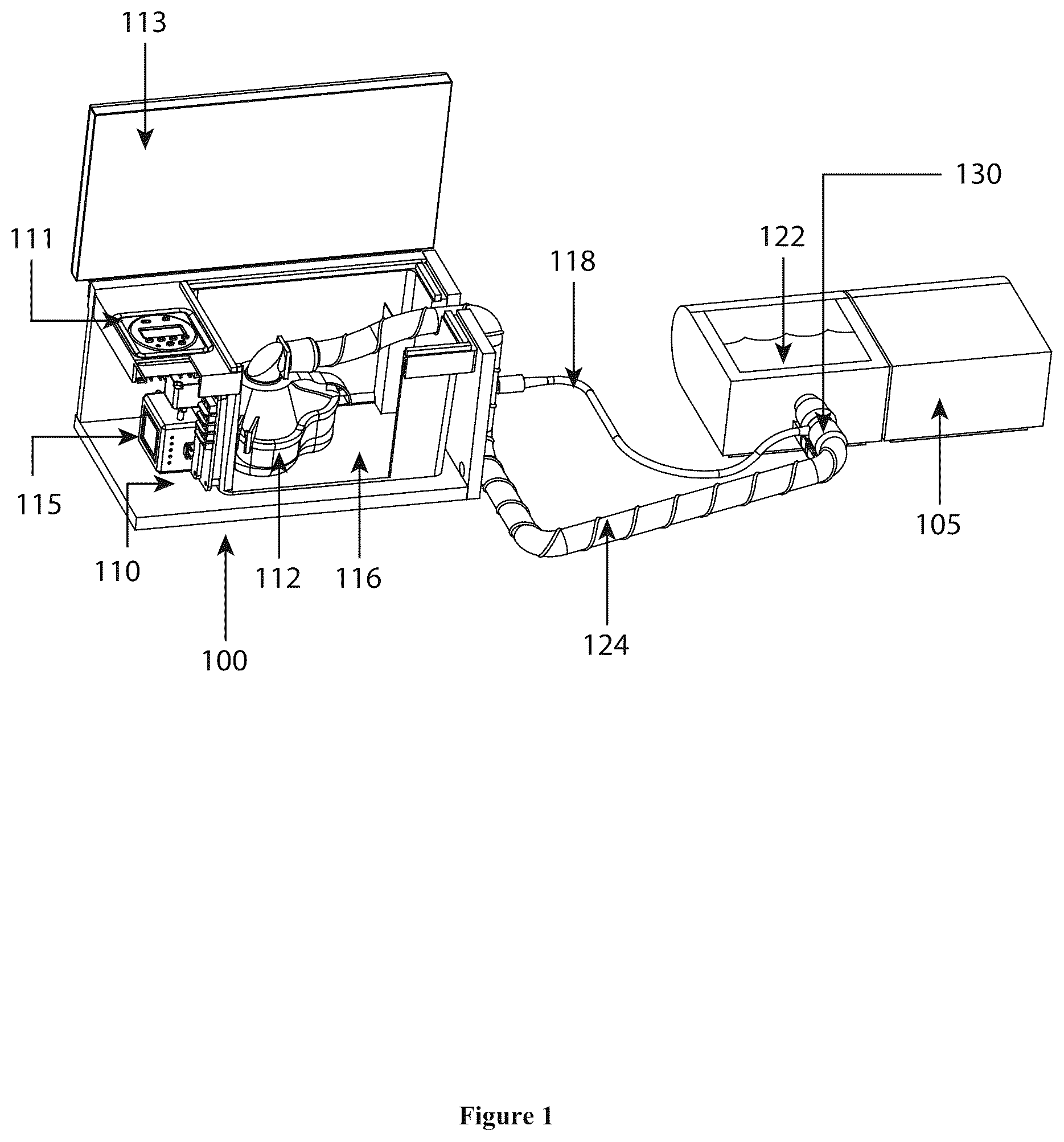 Patent US12472278 — Systems, methods, and devices for ozone sanitization of continuous positive airway pressure devices — Figure 1