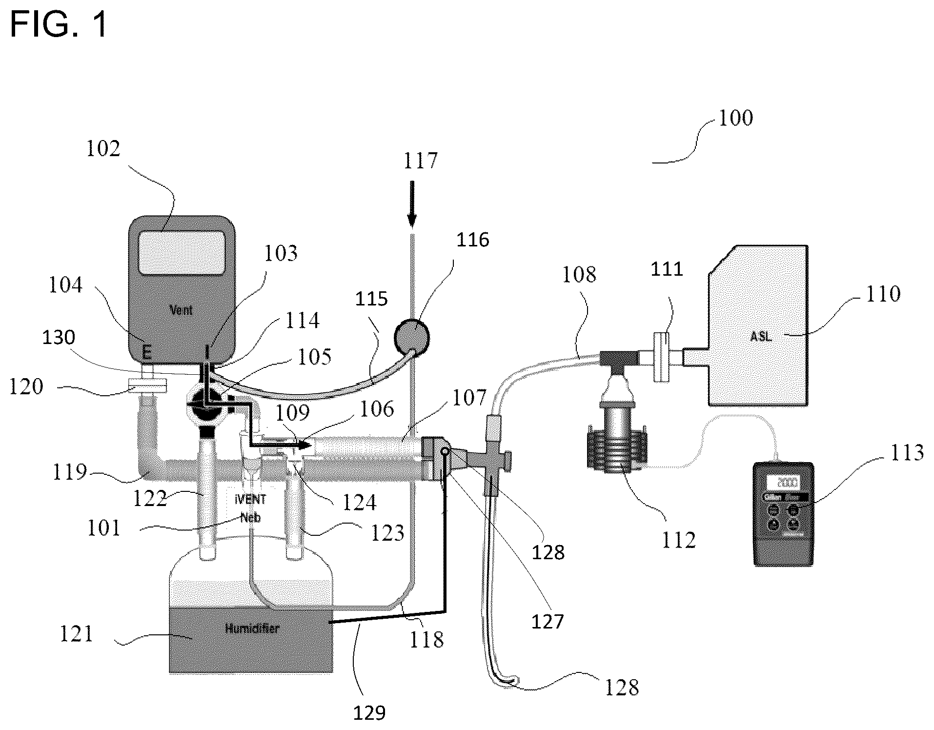 Patent US12472314 — Breath actuated nebulizer for ventilator circuit — Figure 1