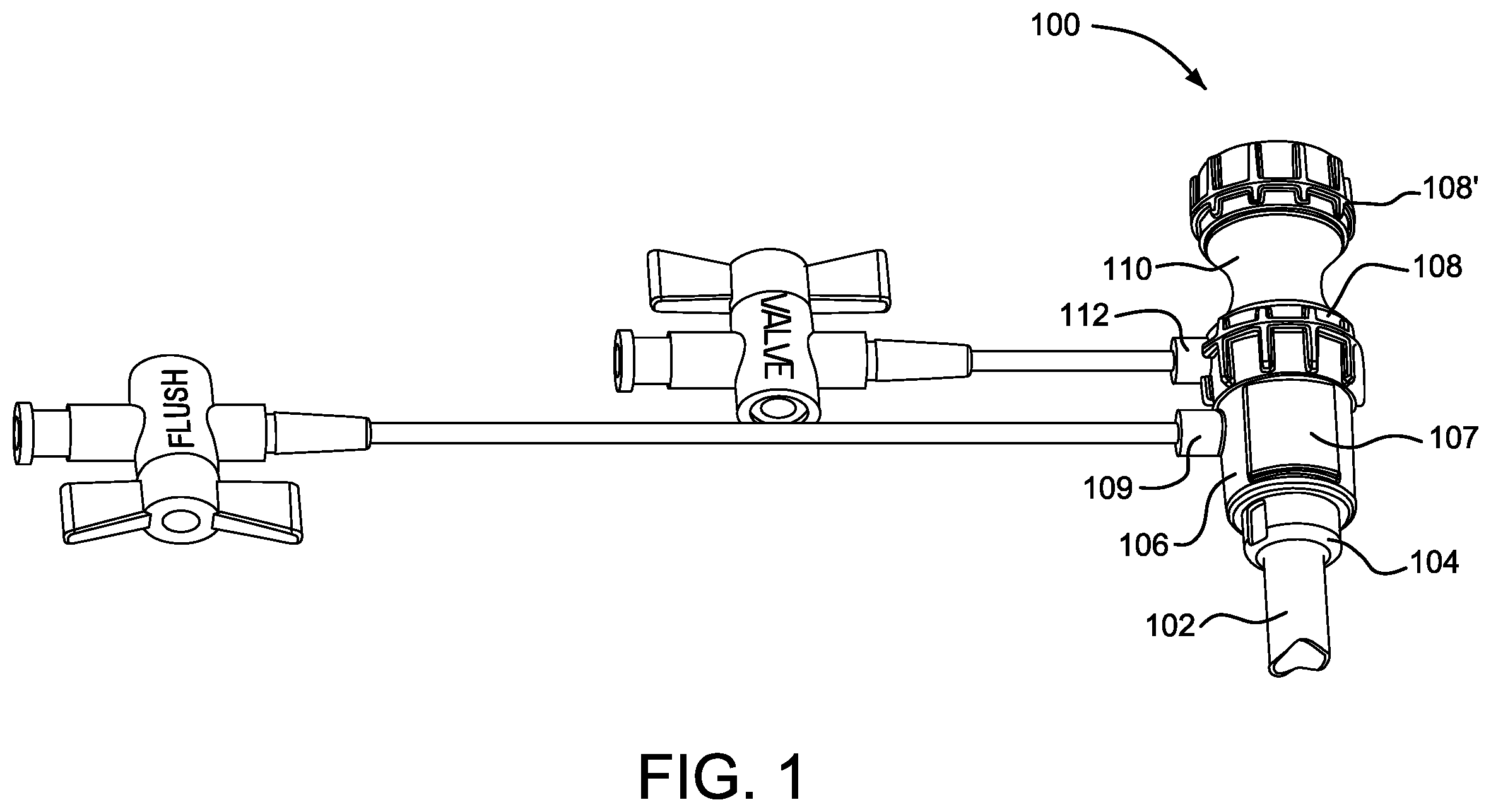 Patent US12472343 — Valve assembly for medical procedures — Figure 1