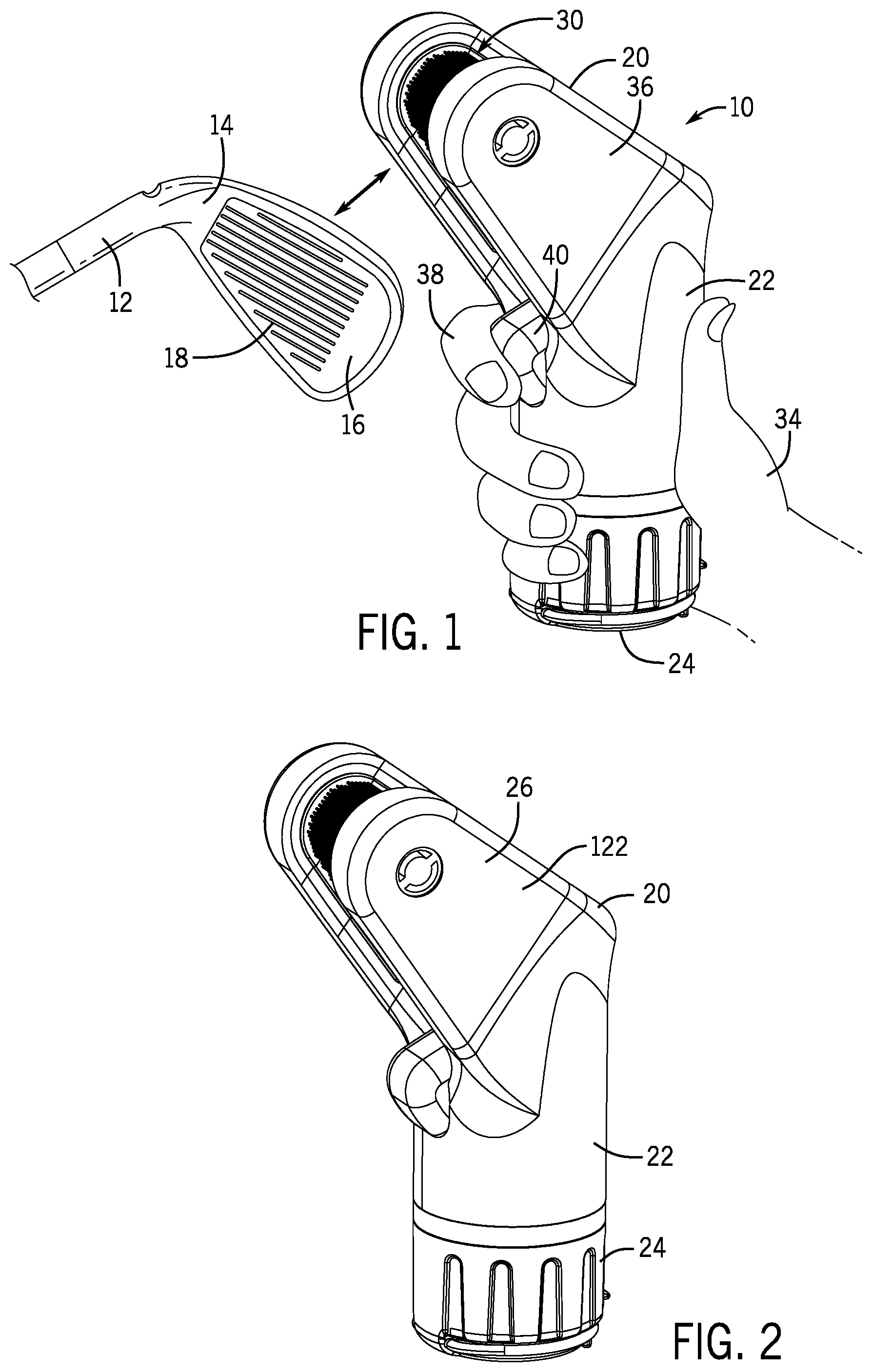 Patent US12472410 — Hand-held golf club cleaning device — Figure 1