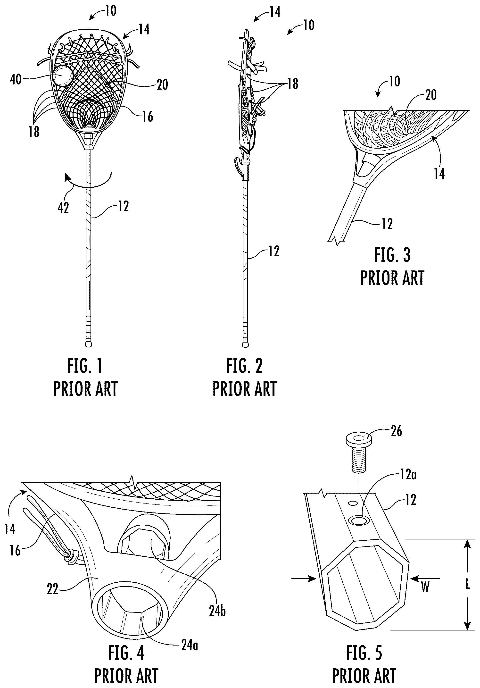 Patent US12472411 — Anti-rotation element for a lacrosse goalie stick — Figure 1