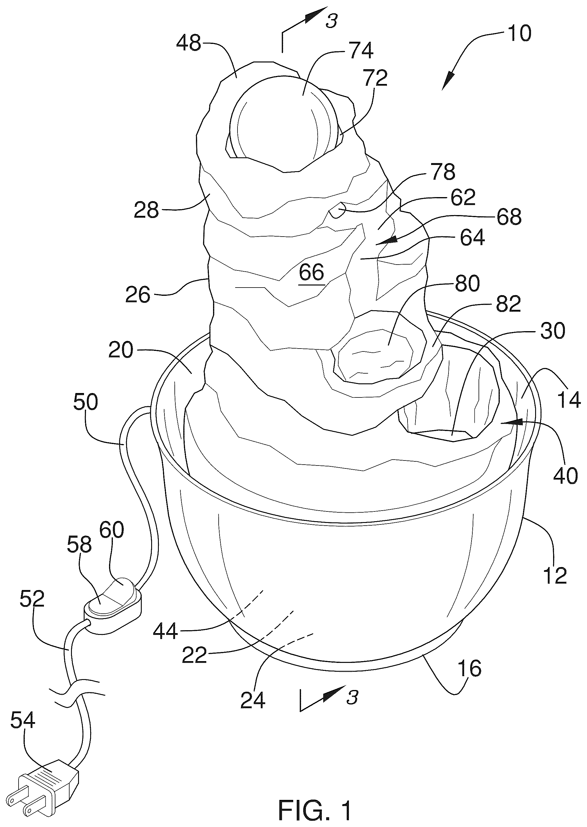 Patent US12472526 — Integrated fountain and vase assembly — Figure 1