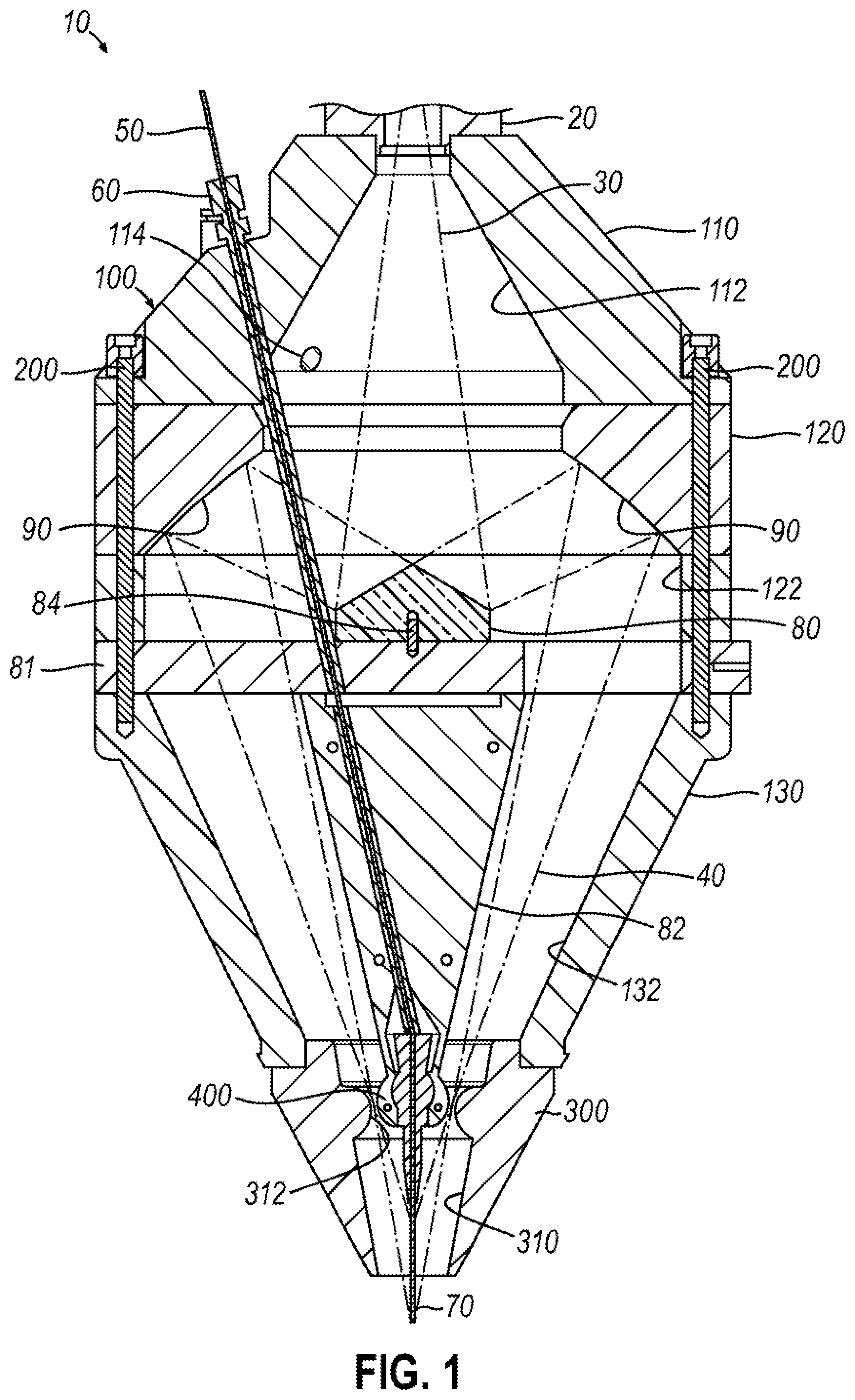 Patent US12472560 — Multi-beam coaxial laser optical system for use in additive manufacturing — Figure 1