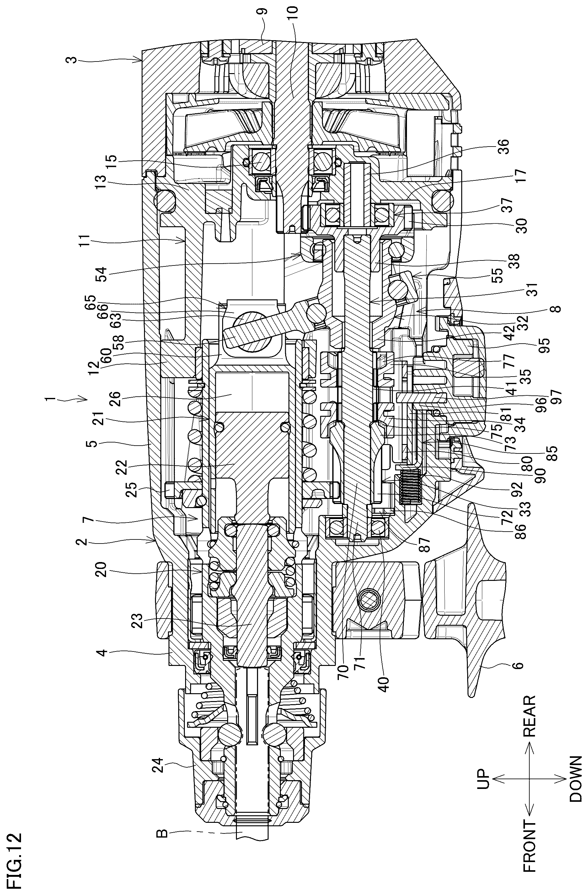 Patent US12472612 Figure 12 – Electric power tool