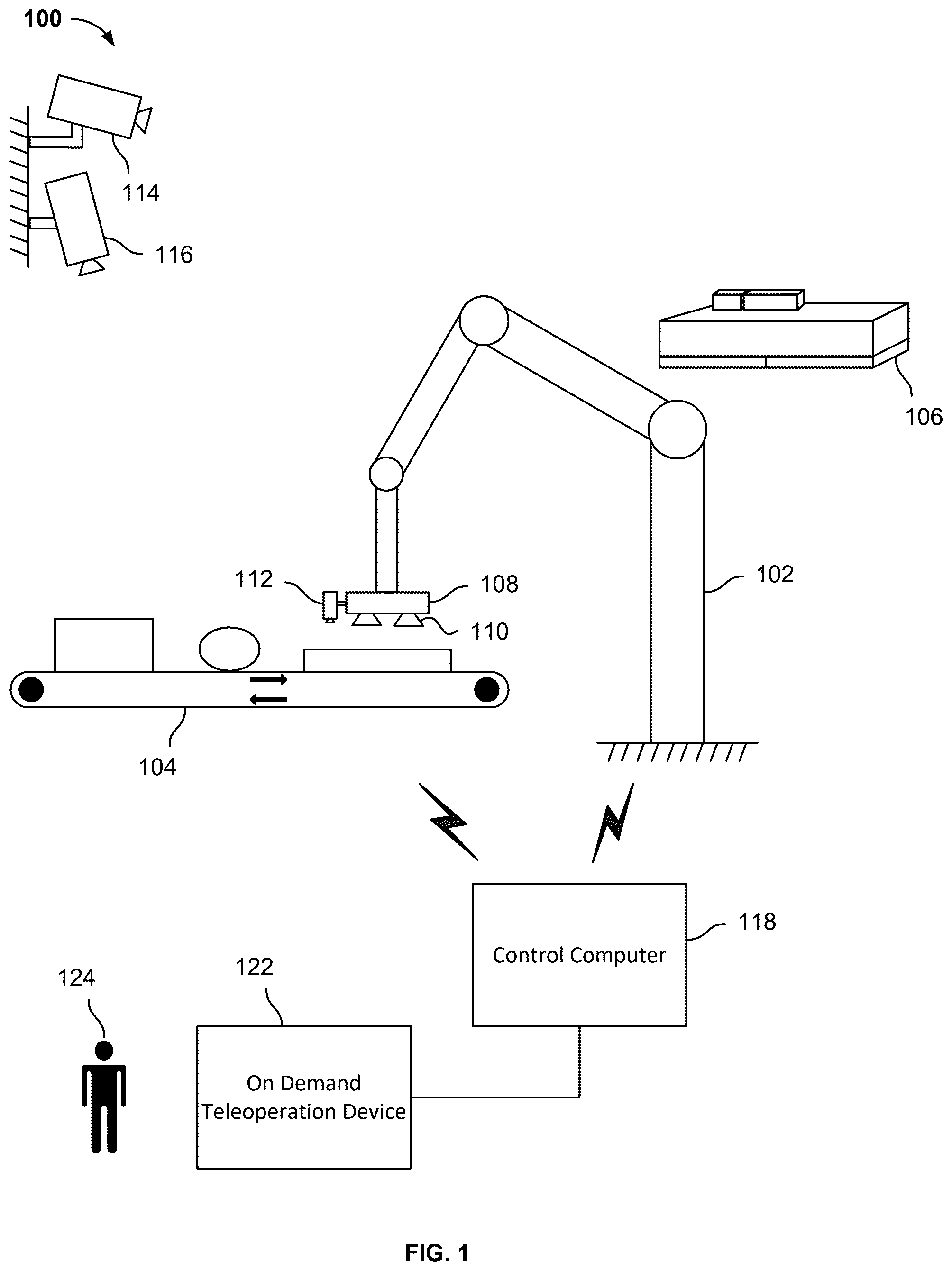 Patent US12472631 — Multi-pallet mixed-case robotic palletizer — Figure 1