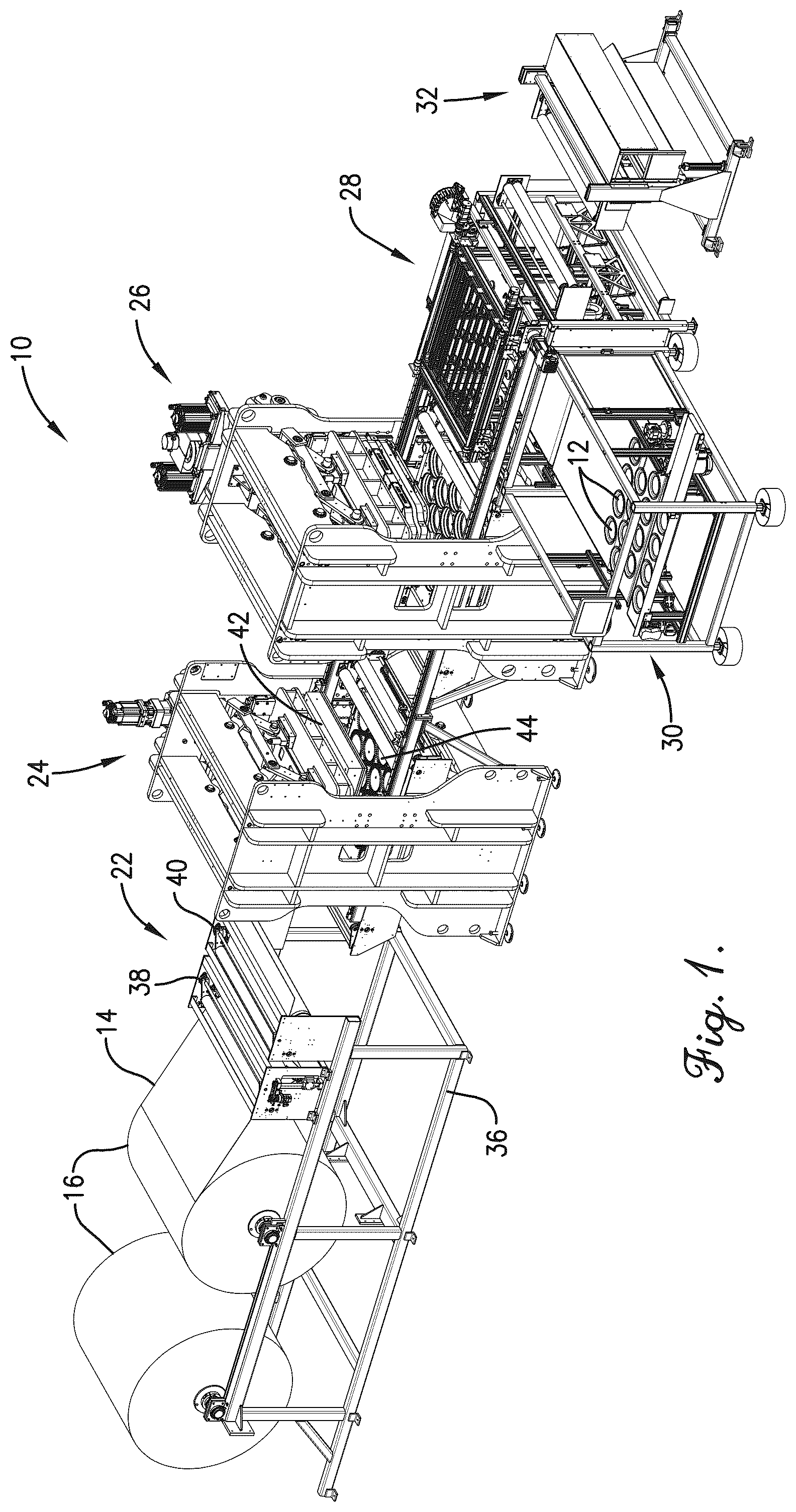 Patent US12472677 Figure 1 – Low profile product extractor for thermoformed products