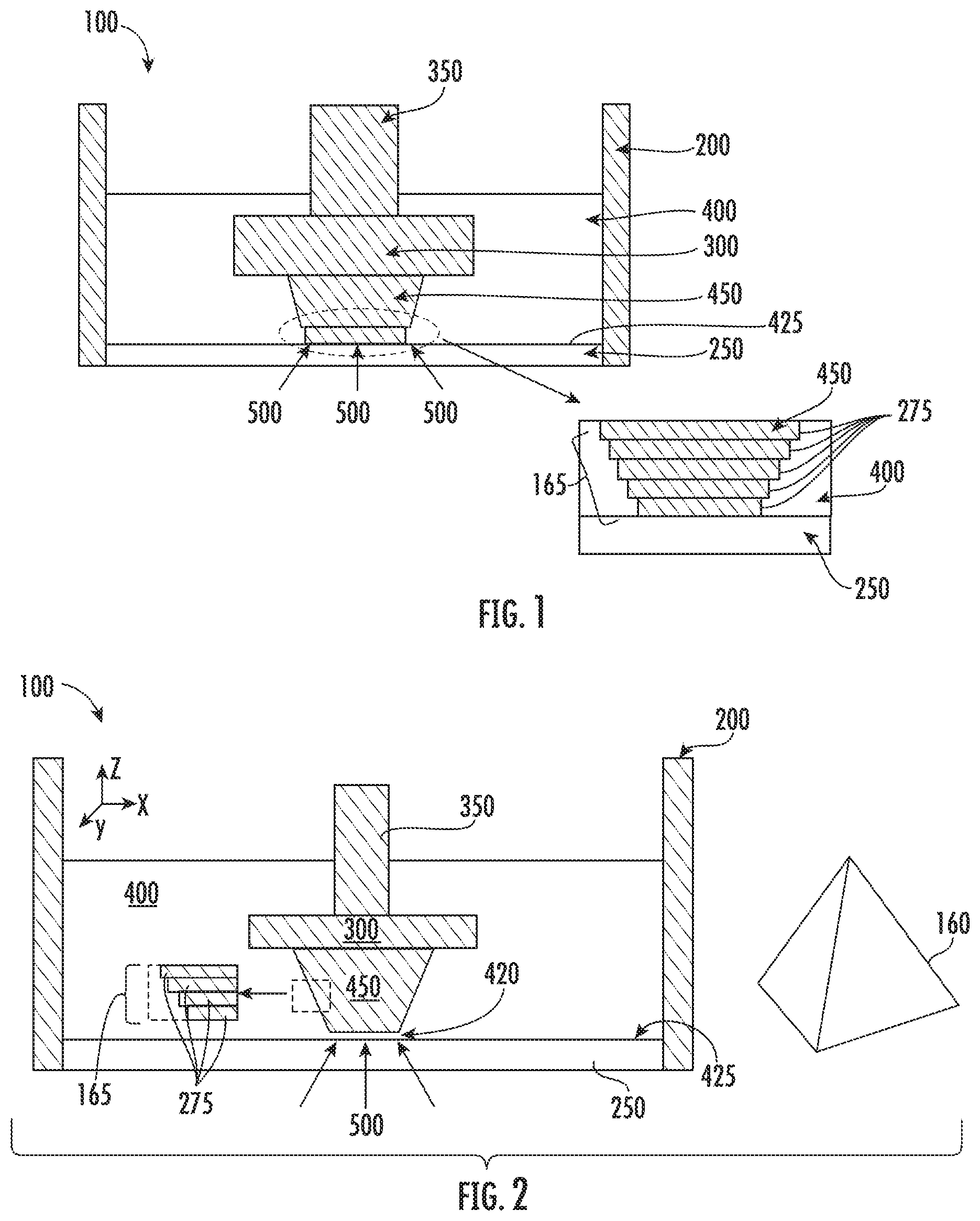 Patent US12472685 Figure 1 – Three-dimensional fabrication at inert immiscible liquid interface