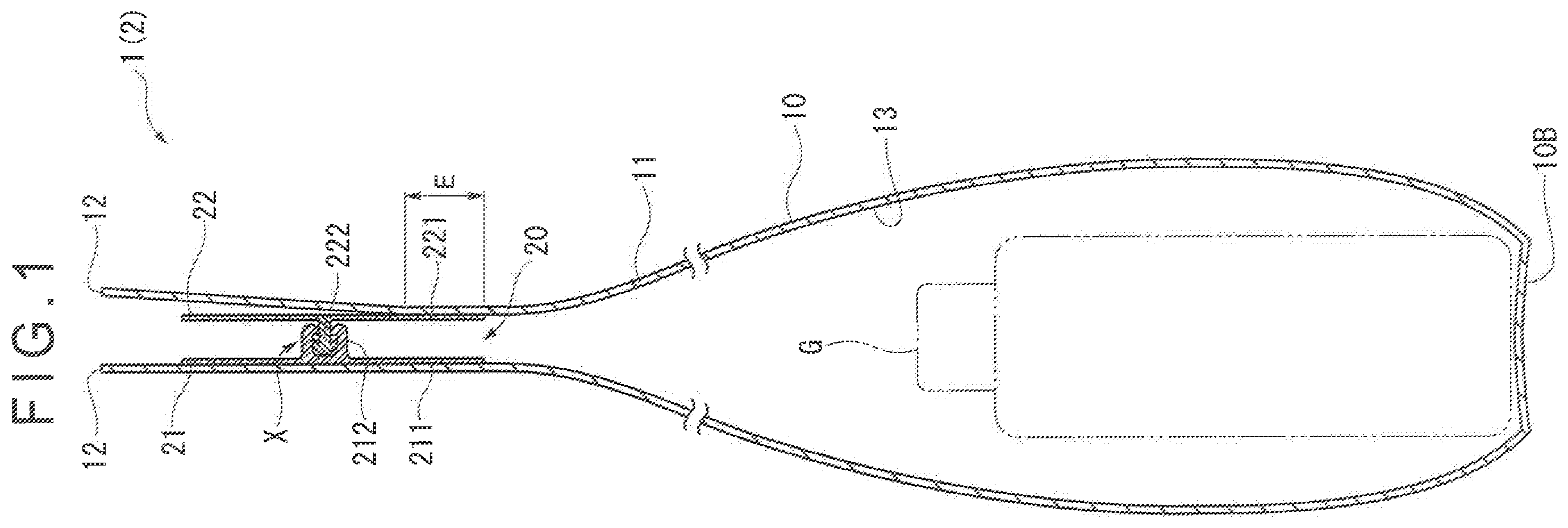 Patent US12472718 — Zipper tape-equipped bag body, article housing method for zipper tape-equipped bag body, manufacturing method for zipper tape-equipped bag body, and manufacturing device for zipper tape-equipped bag body — Figure 1