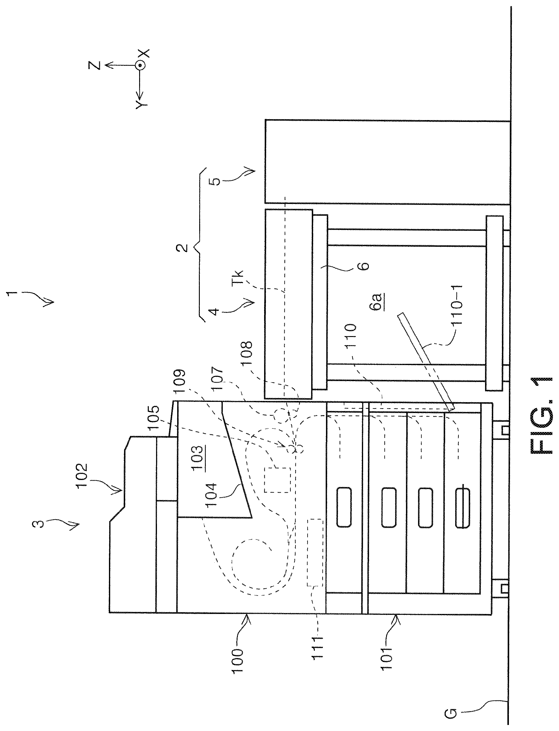 Patent US12472755 — Relay transport device, recording system, and feeding system — Figure 1