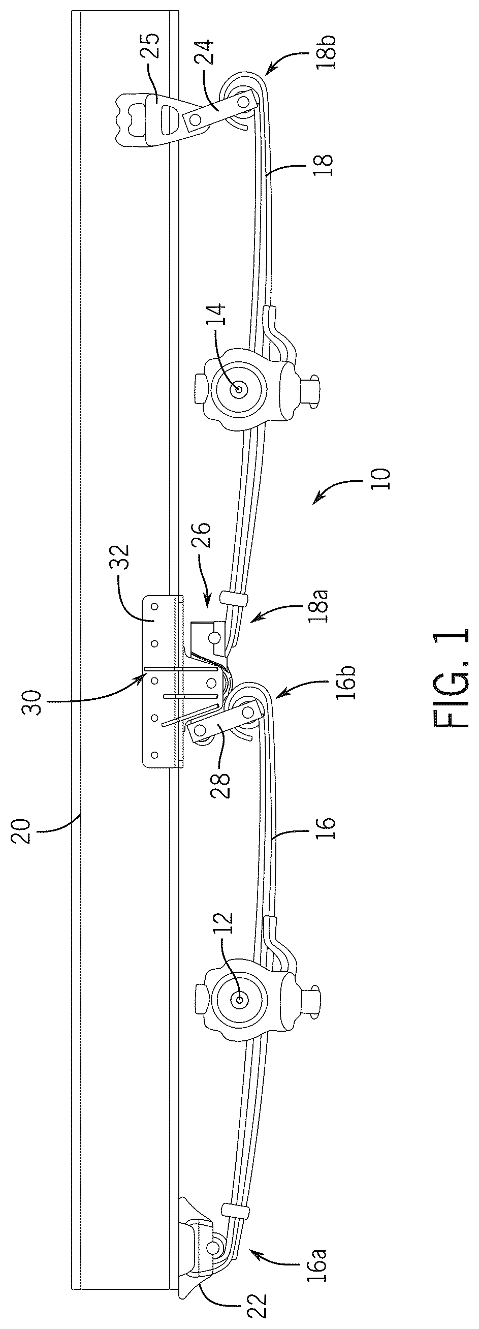 Patent US12472787 Figure 1 – Load equalizer assembly for tandem steer suspension