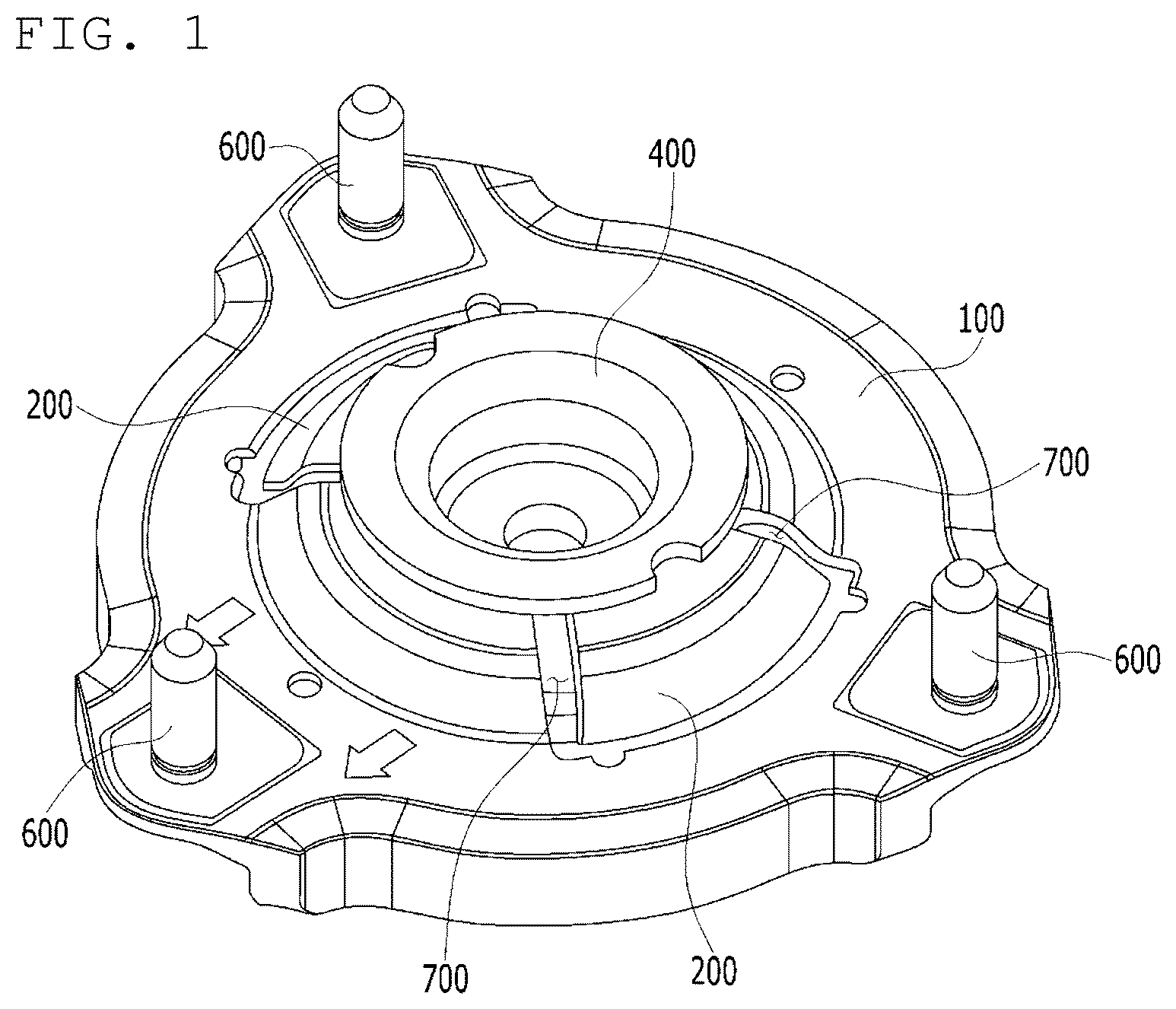 Patent US12472790 — Vehicle strut insulator — Figure 1