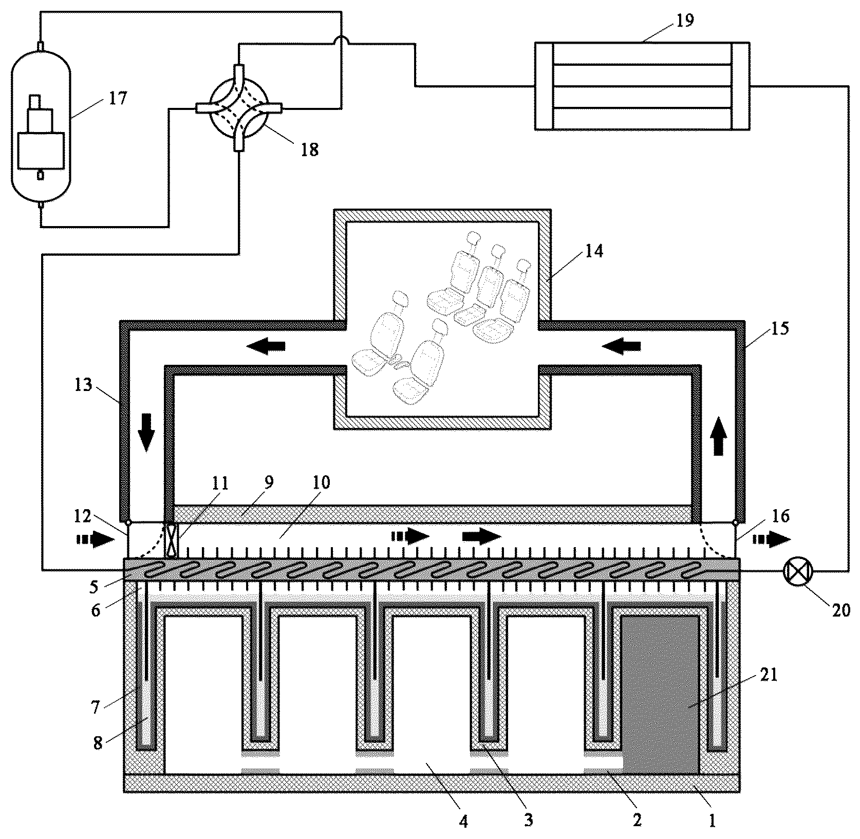 Patent US12472796 — Electrical vehicle thermal management system and method based on self- circulating gas-liquid phase change cold plate — Figure 1