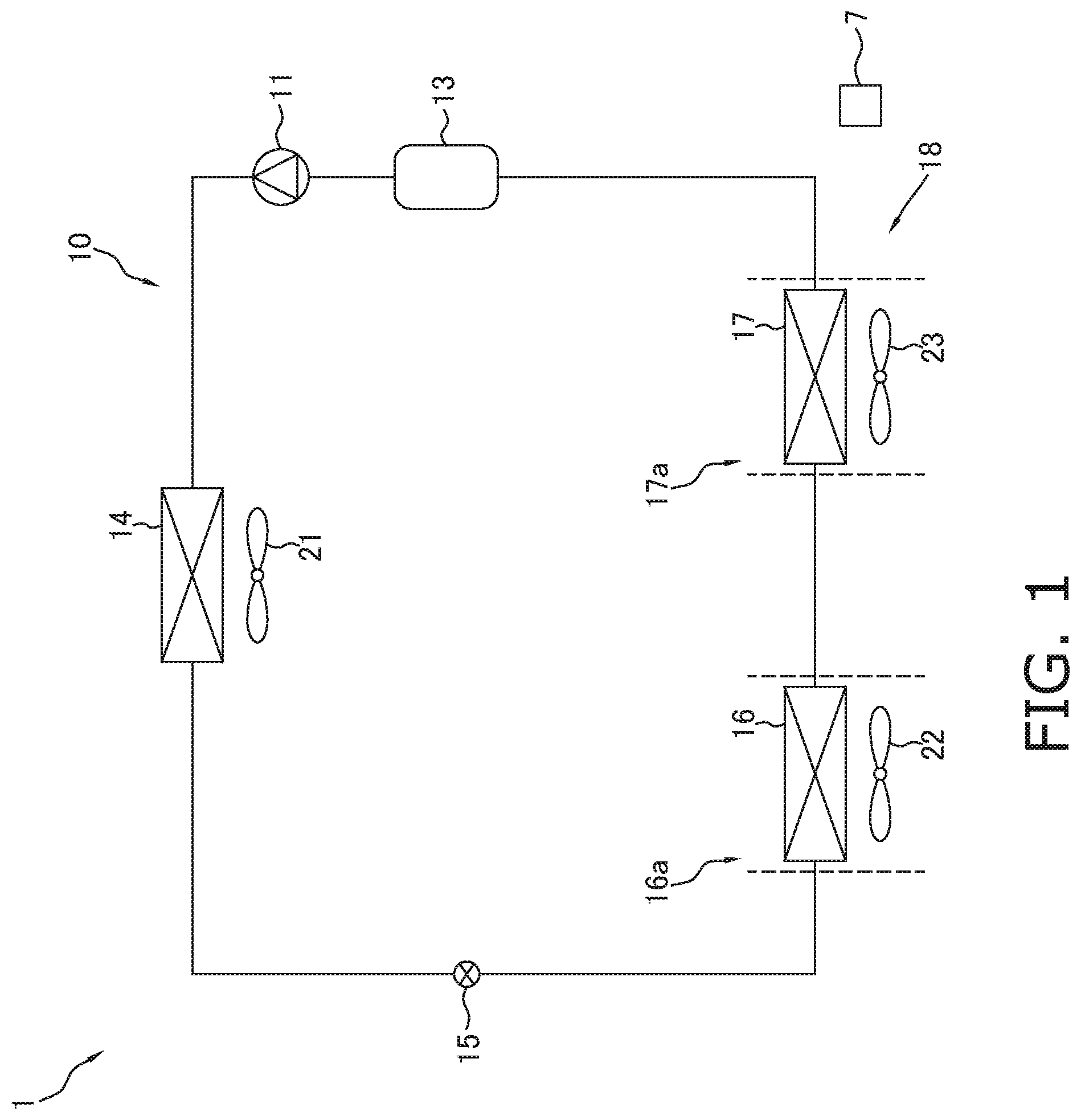 Patent US12472800 — Refrigeration cycle device for vehicle — Figure 1